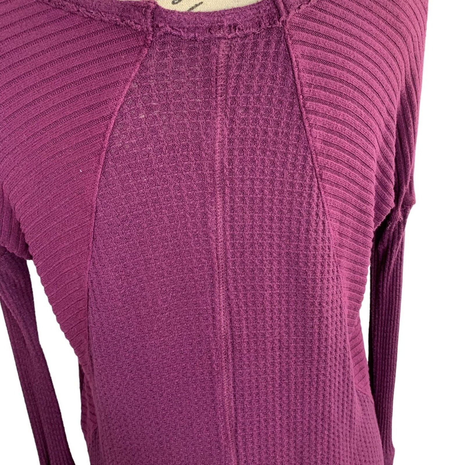 Free People Free People Women’s Small Top Thermal Purple Long Sleeves Size S / US 4 / IT 40 - 5 Thumbnail
