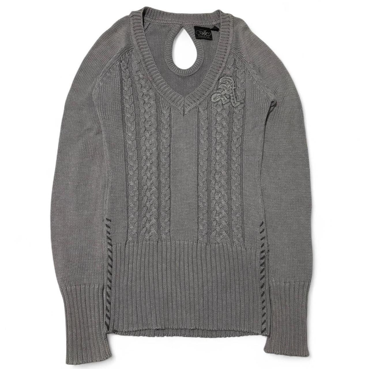 Avirex Vintage Y2K Avirex Grey Ribbed V Neck Sweater Women's Small Size S / US 4 / IT 40 - 1 Thumbnail