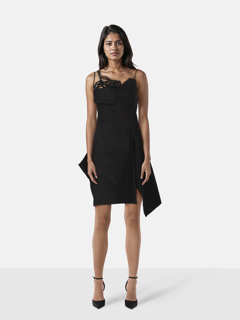 Yohji Yamamoto Black Rope Strap Mini Dress Size S / US 4 / IT 40 - 1 Thumbnail