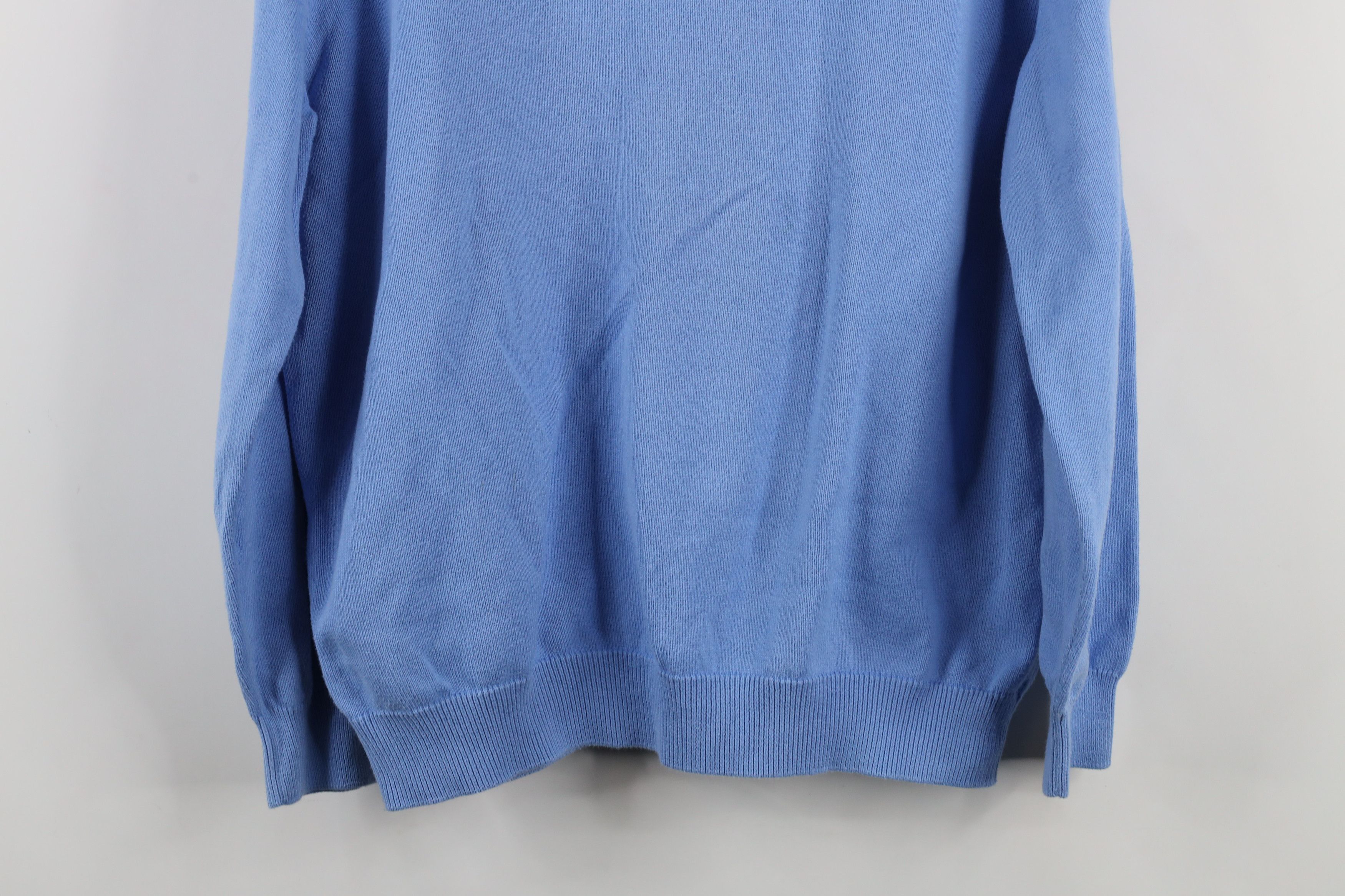 Lacoste × Vintage Vintage 90s Lacoste Croc Logo Knit Collared Sweater Blue Size US L / EU 52-54 / 3 - 13 Thumbnail