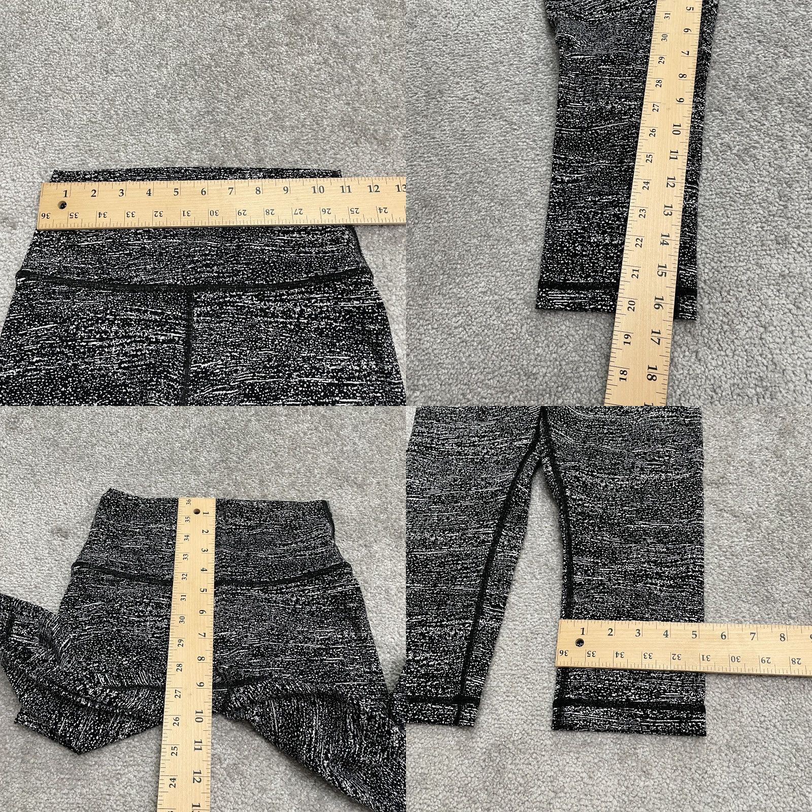 Lululemon Lululemon Athletica Crop Leggings Womens 4 Black Patterned Active 22x16.5 Size 27" / US 4 / IT 40 - 8 Thumbnail