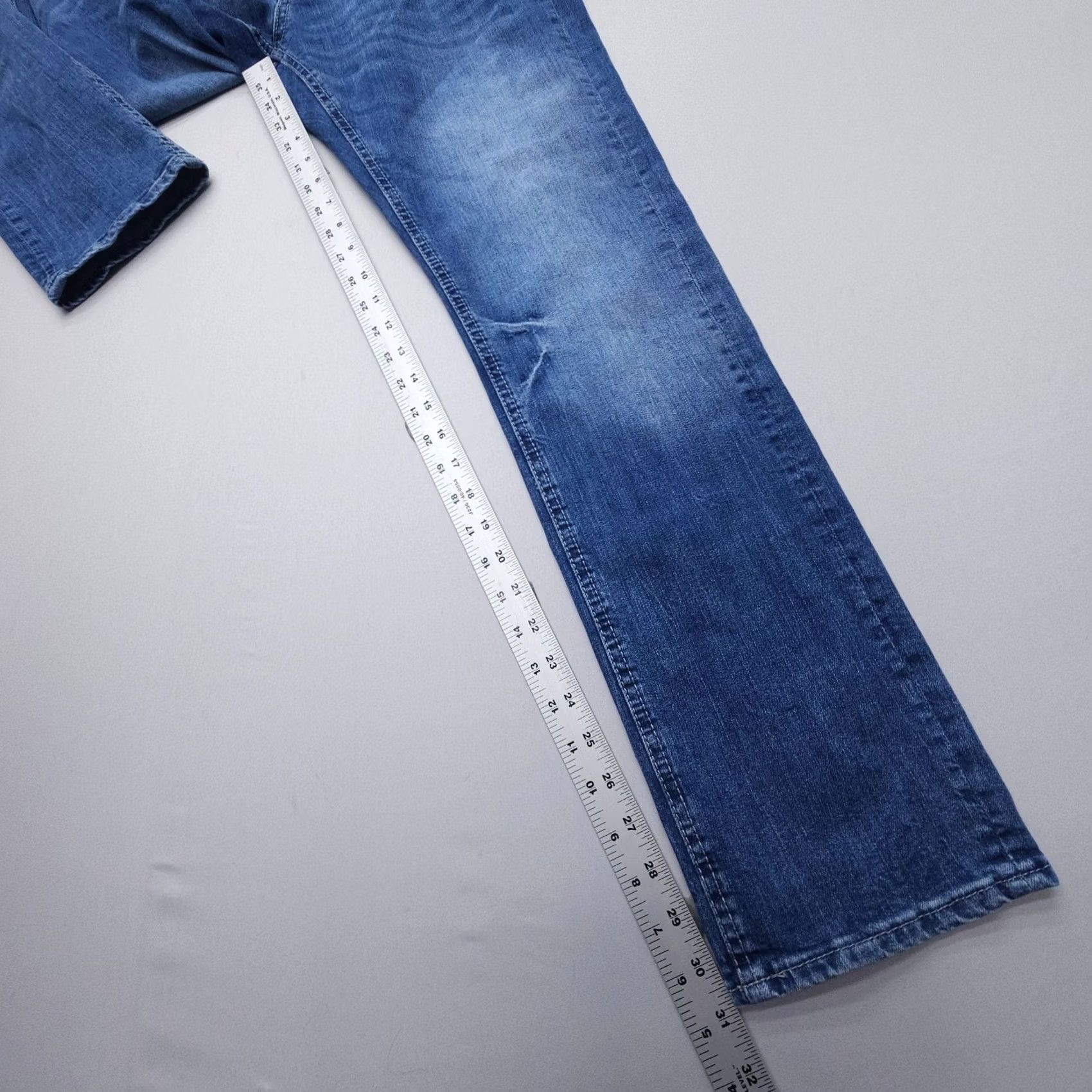 Vintage Dark Wash Jeans Men Slim Straight Denim 30x32 Blue Size 30 Buckle Size US 30 / EU 46 - 4 Thumbnail