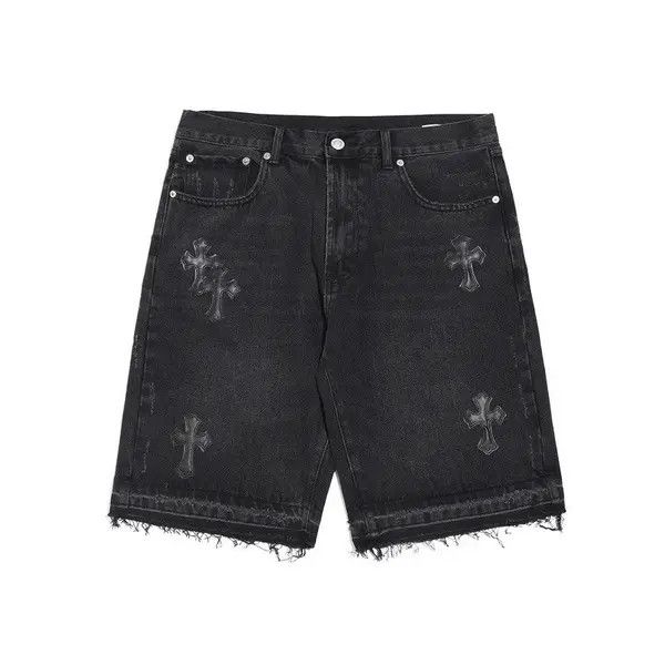 VIBE Embroidered Washed Cross Straight Shorts Size US 34 / EU 50 - 1 Thumbnail