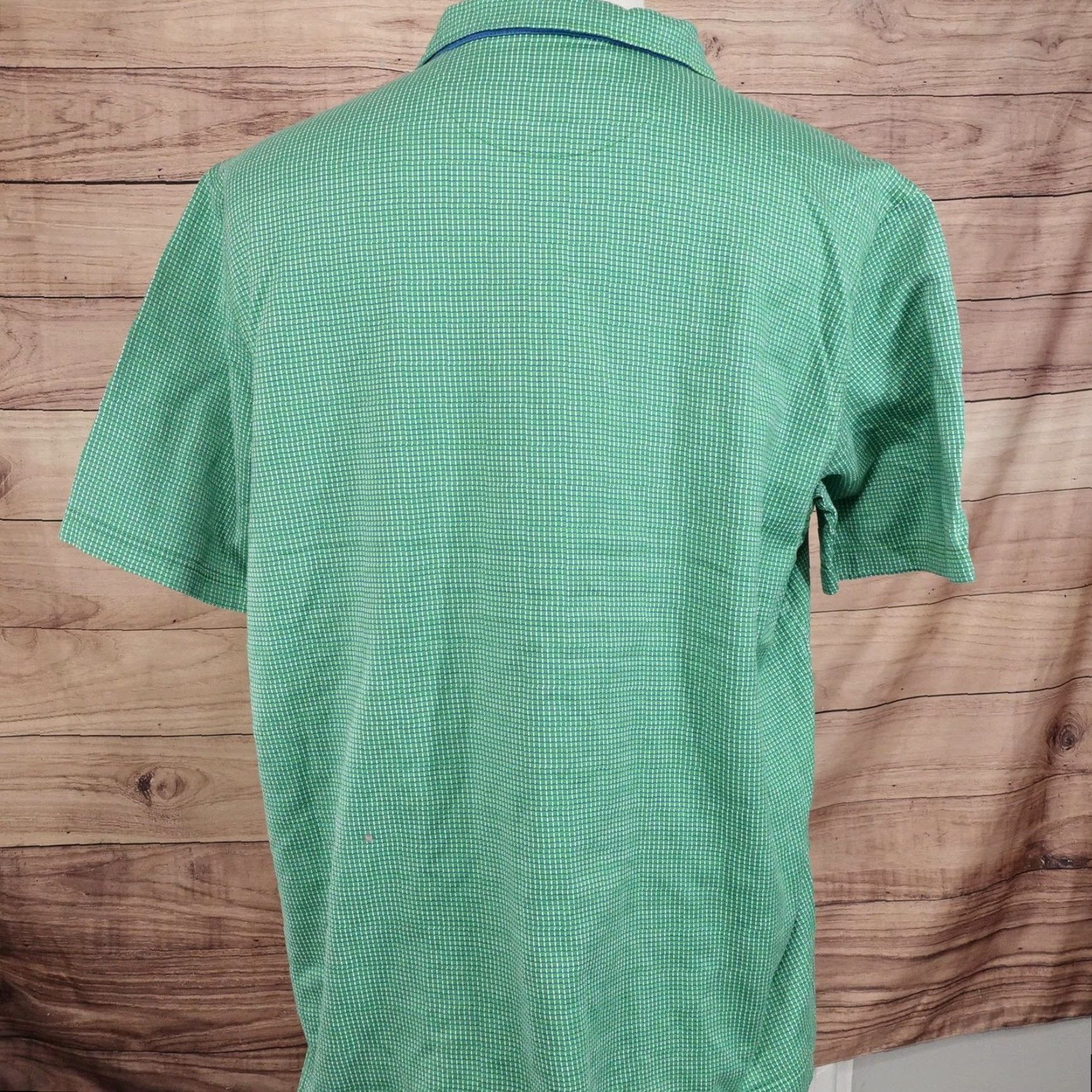 Vintage Bobby Jones Shirt Mens XL Green Check Cotton Short Sleeve Golf Performance Size US XL / EU 56 / 4 - 5 Thumbnail