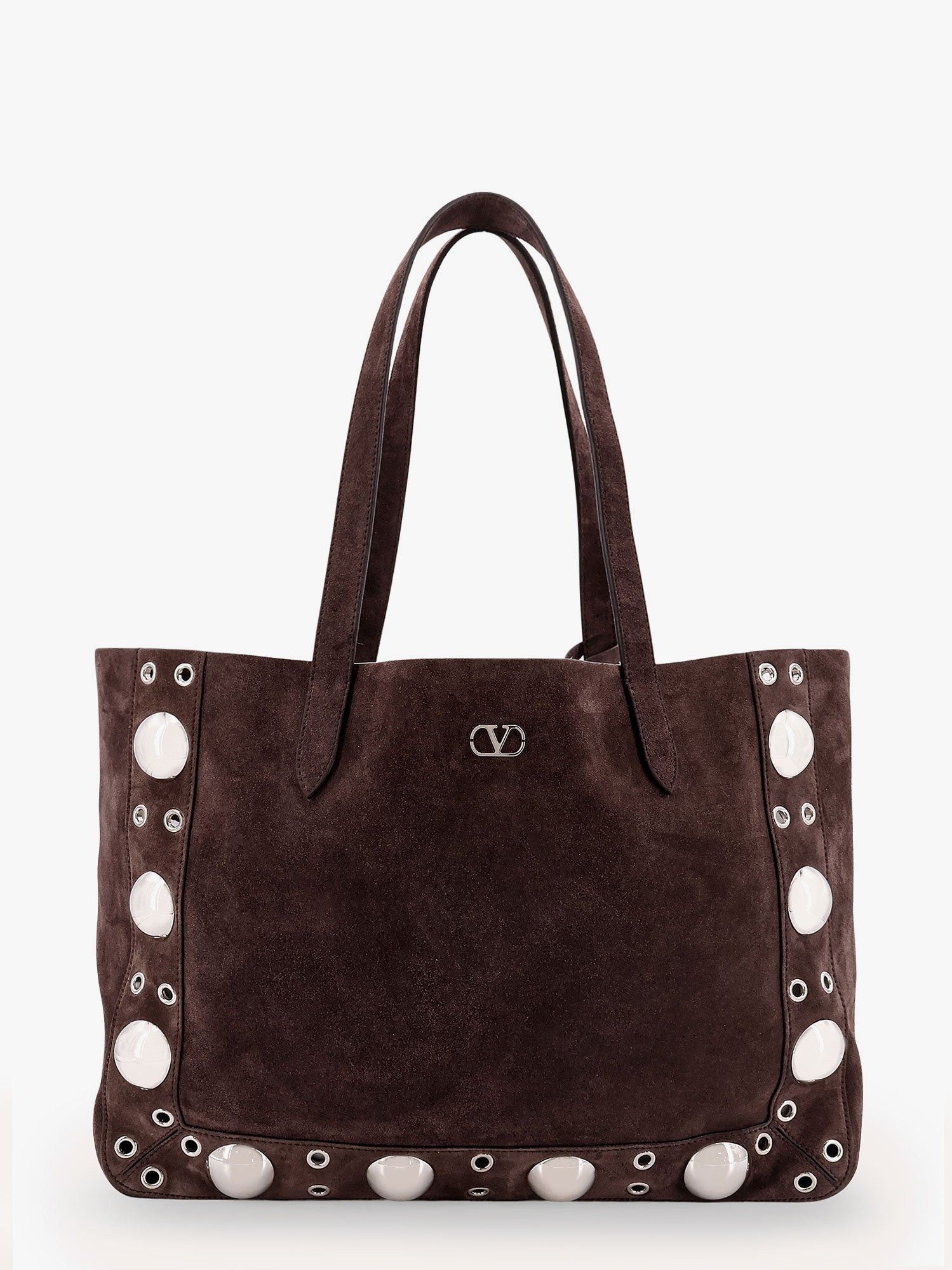 Valentino Garavani Suede Shoulder Bag With Maxi Metal Studs, Women's