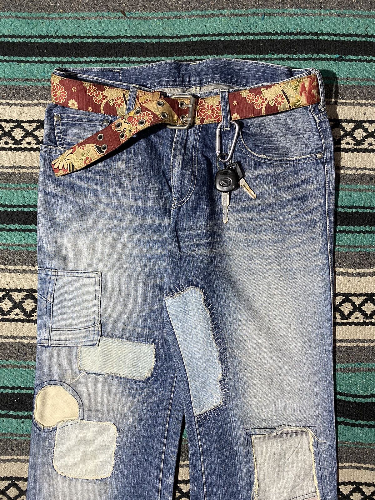 ABAHOUSE 2000s ABAHOUSE - Sashiko/Boro Patchwork Denim Pants Size US 34 / EU 50 - 2 Thumbnail