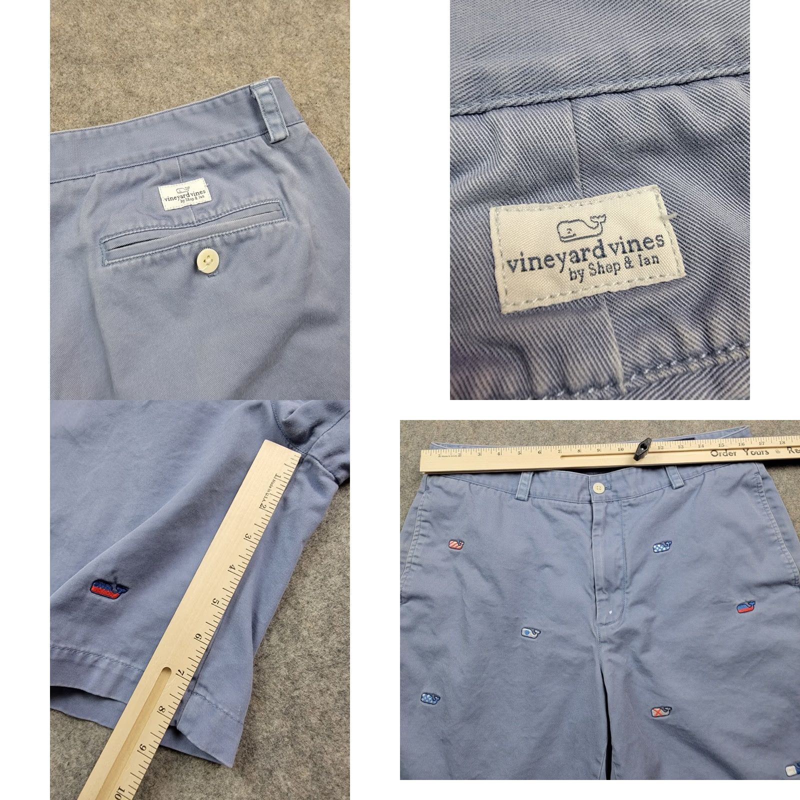 Vineyard Vines Vineyard Vines Club Shorts Mens 35 Blue Logo Whale Embroidered Chino Casual Beach Size US 35 - 9 Thumbnail