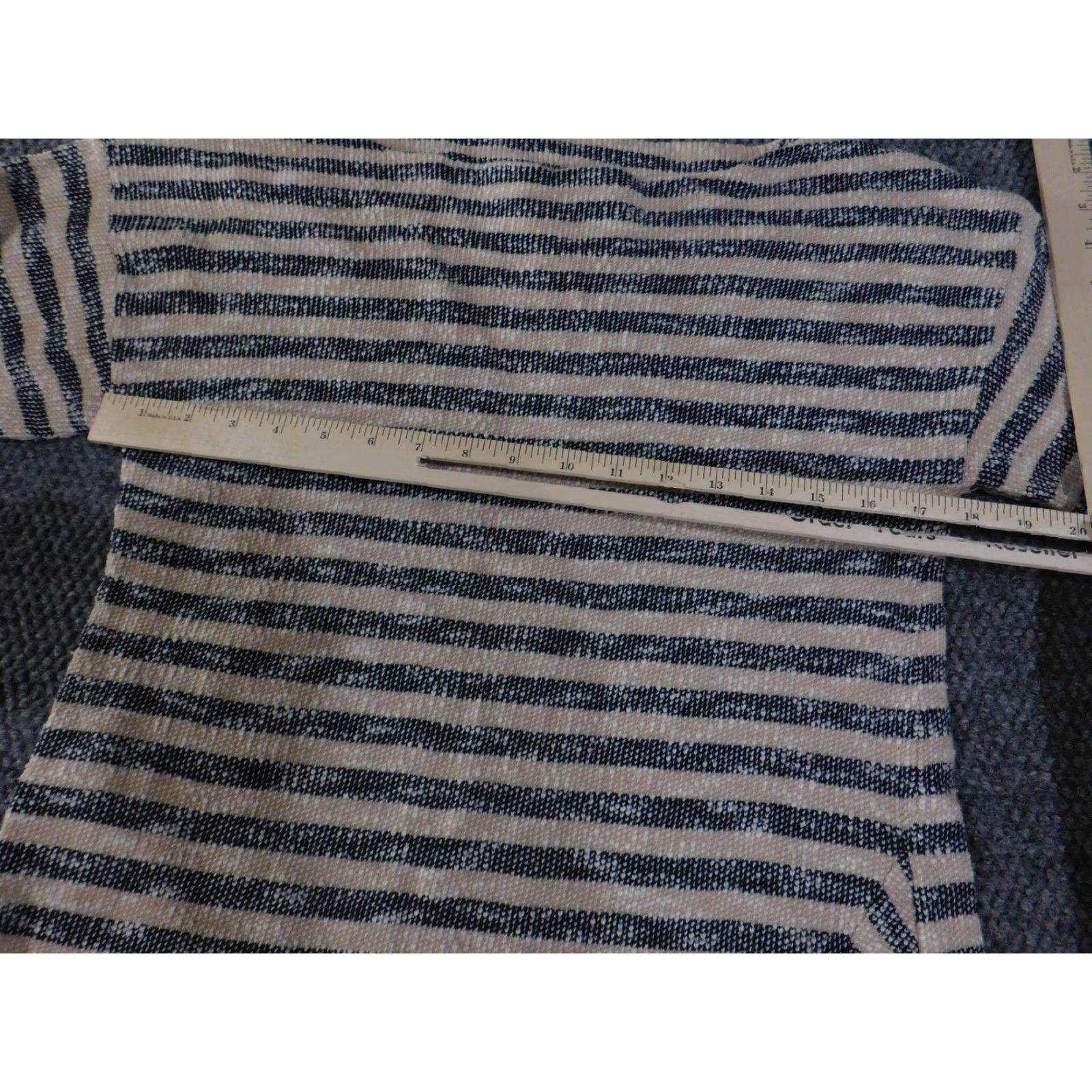 Soft Surroundings Soft Surroundings Sweater Tunic Womens Medium Blue Beige Striped Cotton Boho Size M / US 6-8 / IT 42-44 - 4 Thumbnail