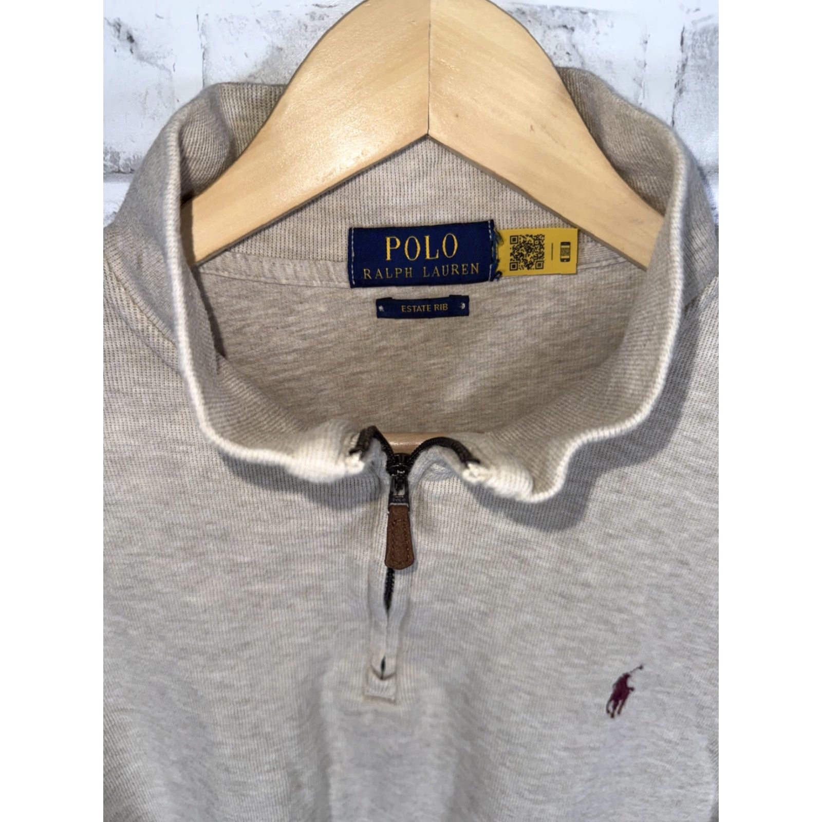 Polo Ralph Lauren Polo Ralph Lauren Sweater Beige Estate Rib Mock Neck Quarter Zip Mens XL Pullover Embroidered Logo Zipper Classic Preppy Country Club Minimalist Size US XL / EU 56 / 4 - 2 Thumbnail