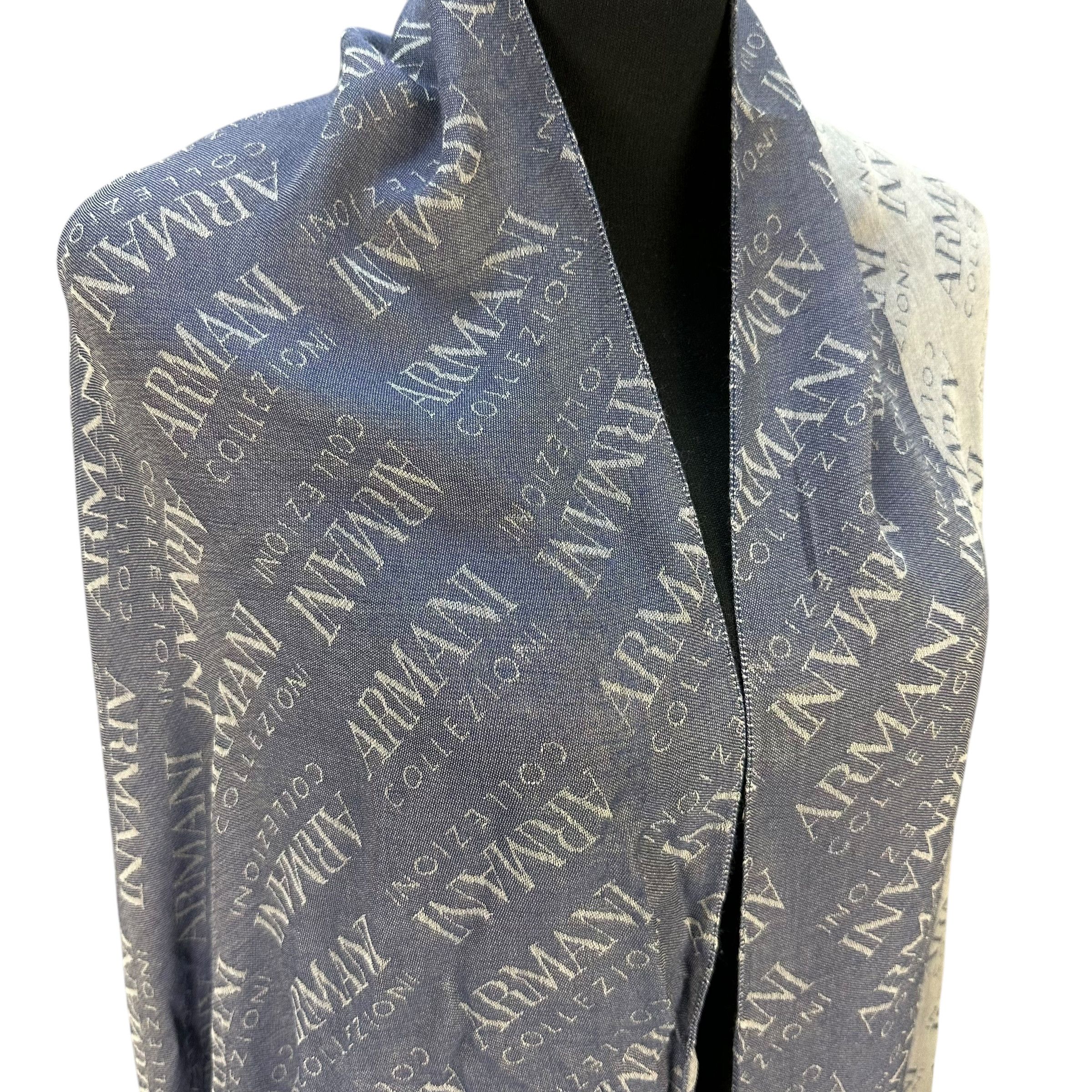 Armani Collezioni ARMANI COLLEZIONI All Over Logo Scarf #A76-1824 Size ONE SIZE - 2 Thumbnail