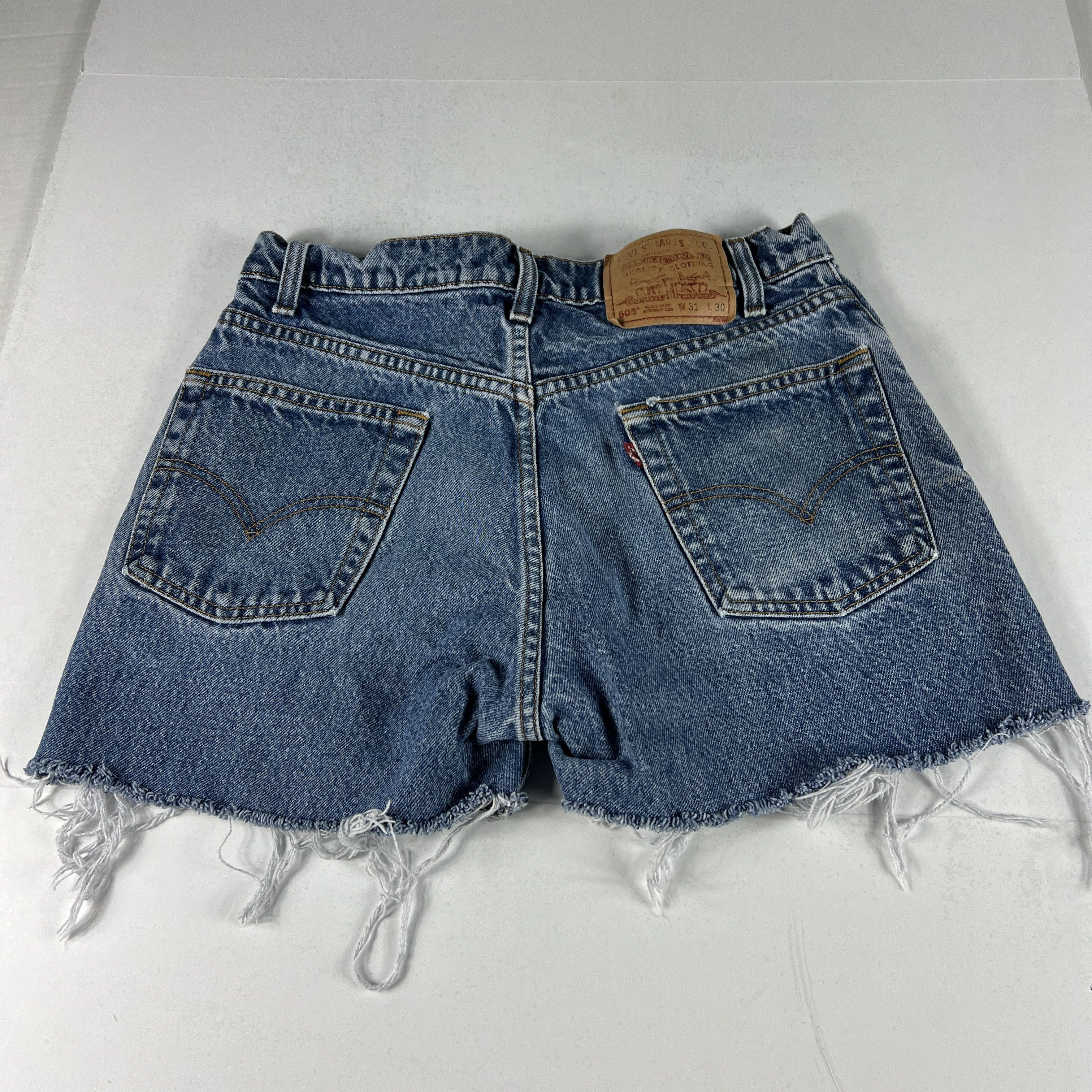 Levi's × Vintage VTG 90s Levi's Jean Shorts 505 Cut Off Frayed Denim Jorts Size US 31 - 6 Thumbnail