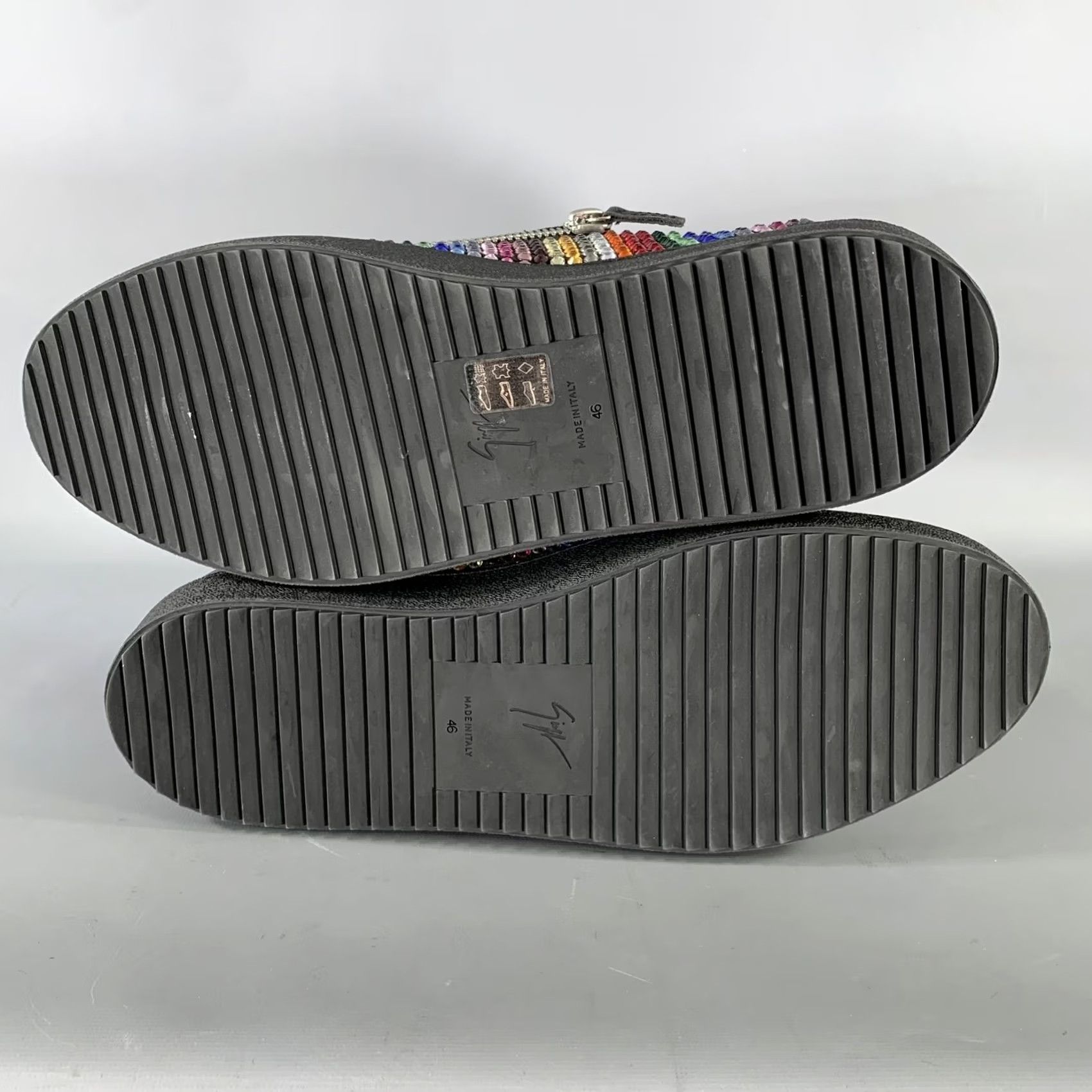 Giuseppe Zanotti GIUSEPPE ZANOTTI Sneakers Size 13 Black Studded Multi Color Mixed Fabrics Zip Mens Size US 13 / EU 46 - 6 Thumbnail