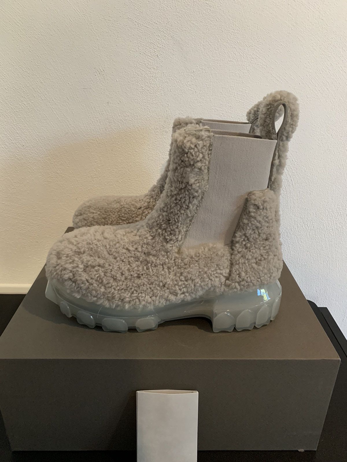 Rick Owens Gray Beatle Bozo Tractor Boots Size US 9 / IT 39 - 5 Thumbnail
