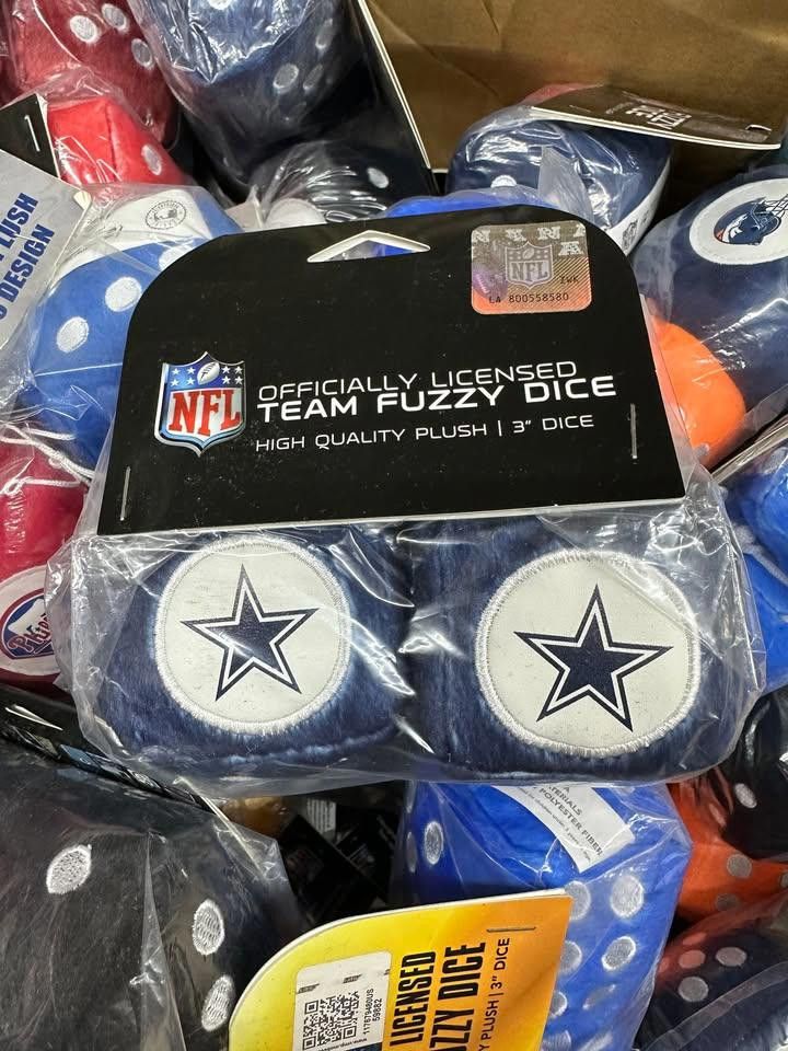 Designer Dallas Cowboys Fuzzy Dice New Size ONE SIZE - 2 Thumbnail