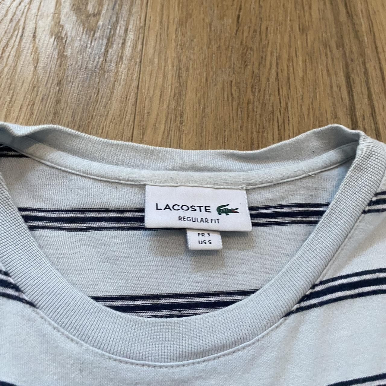 Lacoste White and blue Lacoste striped short sleeve T-shirt Size US S / EU 44-46 / 1 - 4 Thumbnail