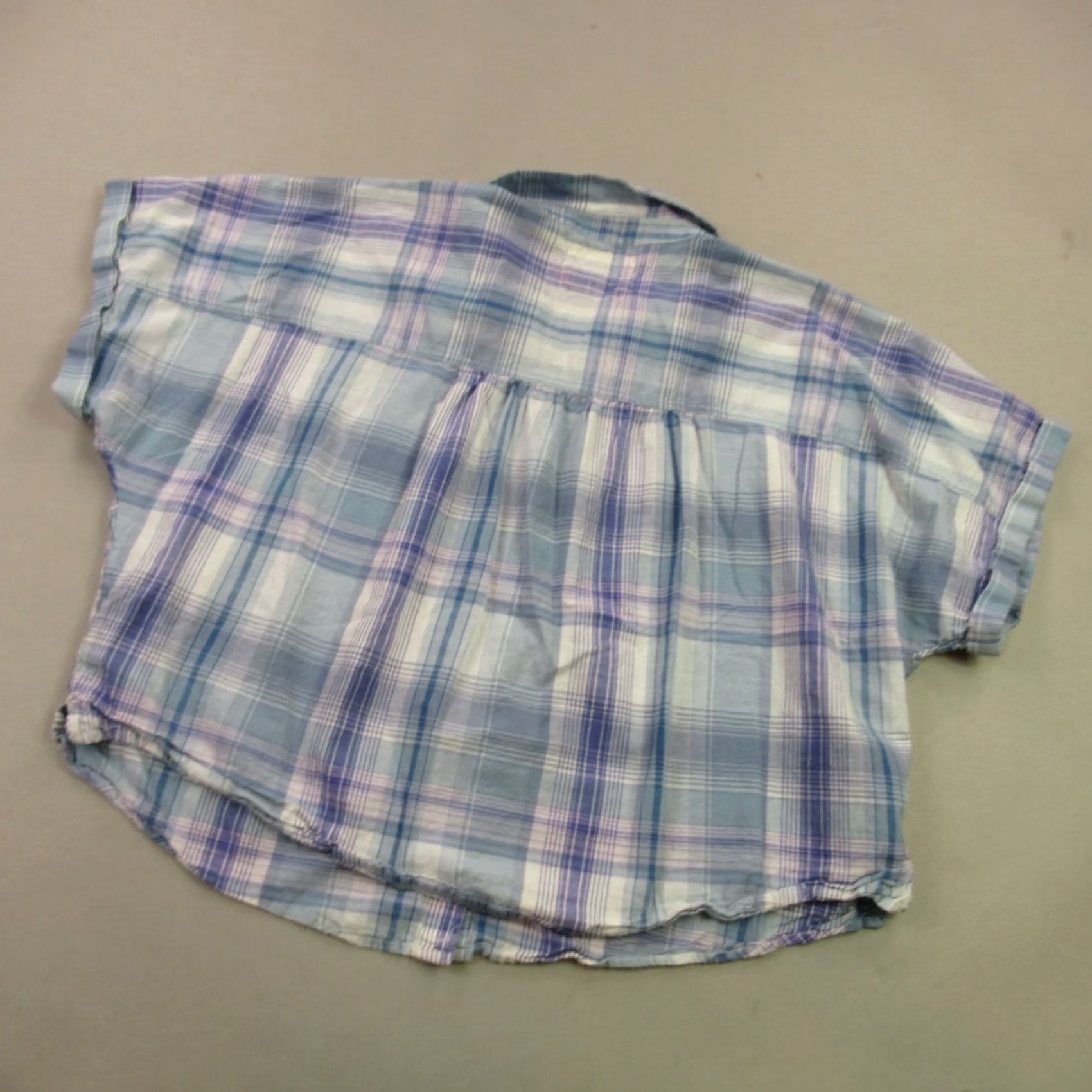 Lucky Brand Lucky Brand Womens XL Shirt Short Sleeve Button Front Lightweight Top Pocket Blue Size XL / US 12-14 / IT 48-50 - 7 Thumbnail