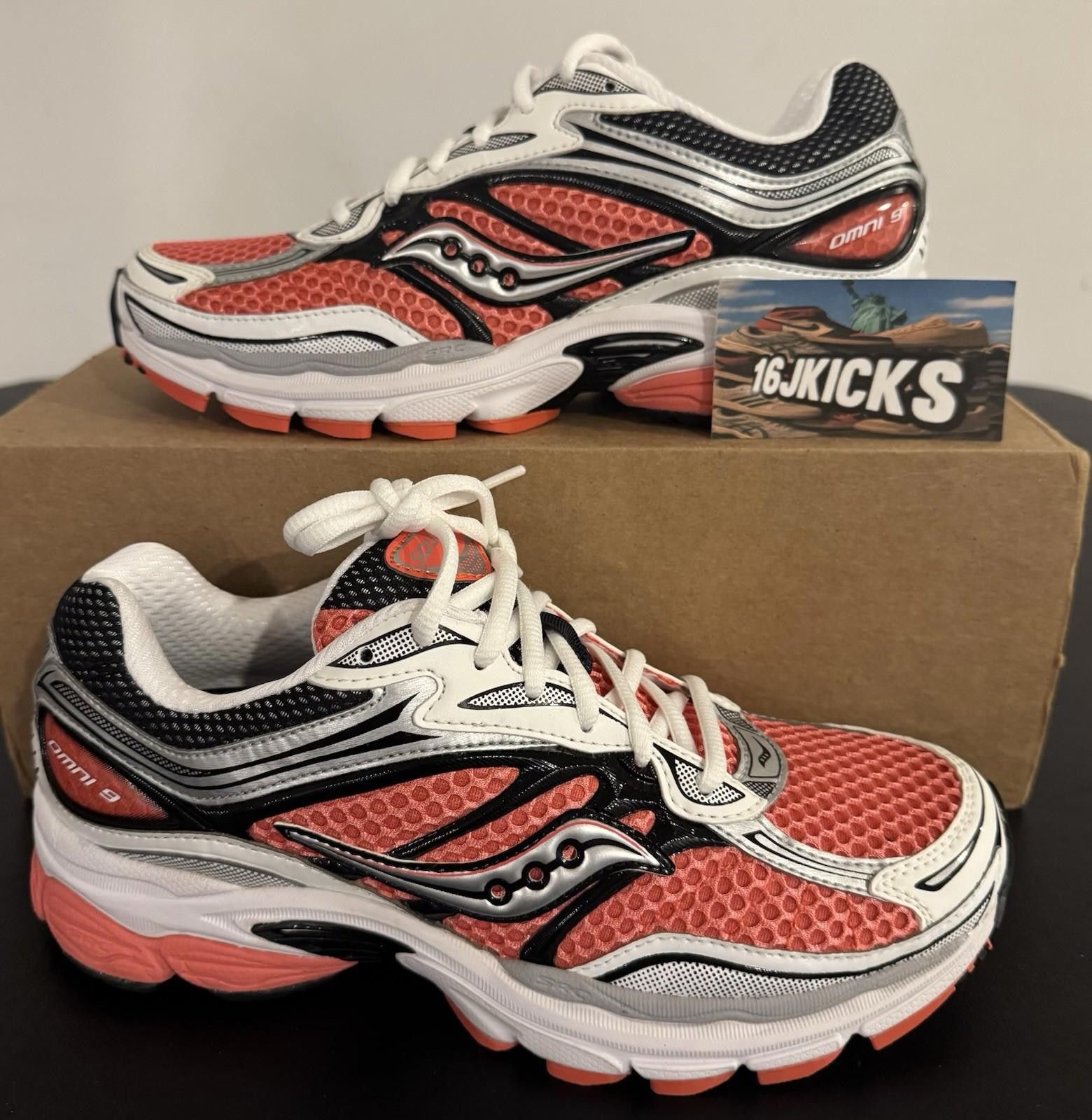 Saucony Saucony ProGrid Omni 9 Coral Silver White S70739-26 Men’s Size US 7.5 / EU 40-41 - 1 Thumbnail