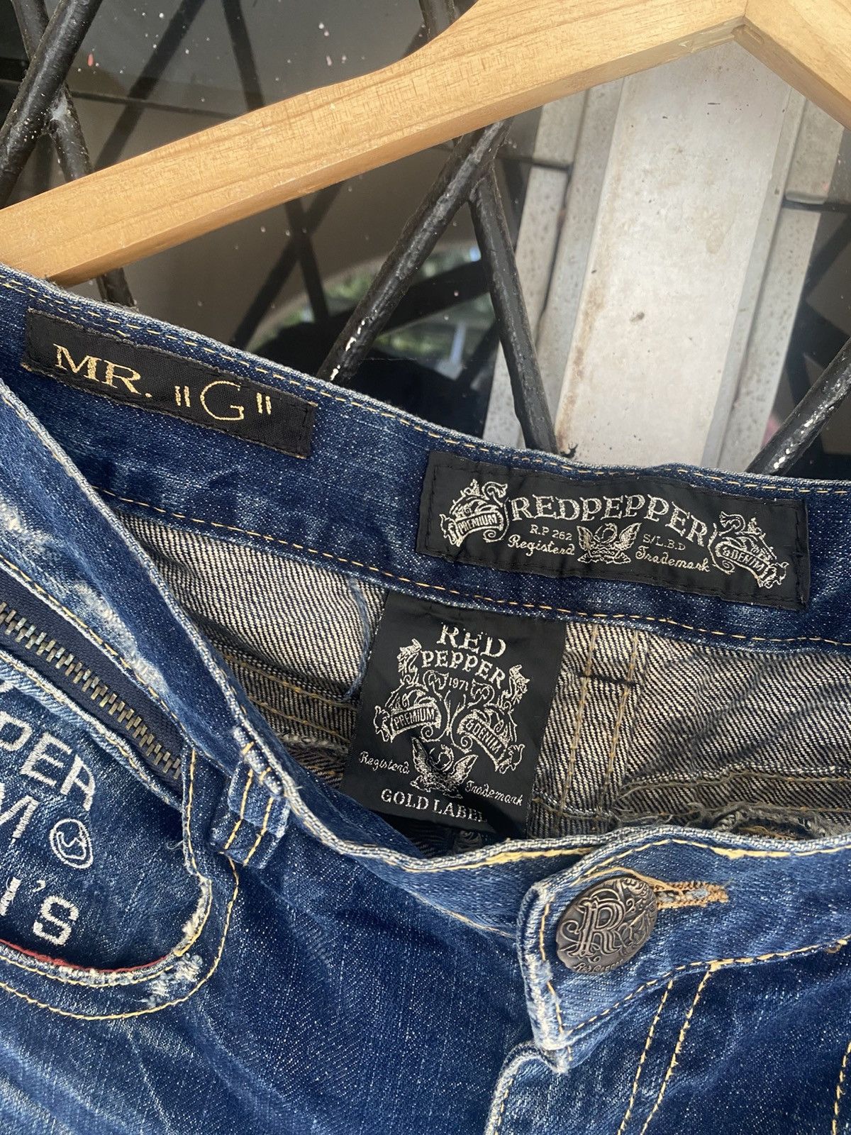 Japanese Brand Red Pepper 'Mr G' Gold Label Indigo Jeans Size US 33 - 10 Thumbnail