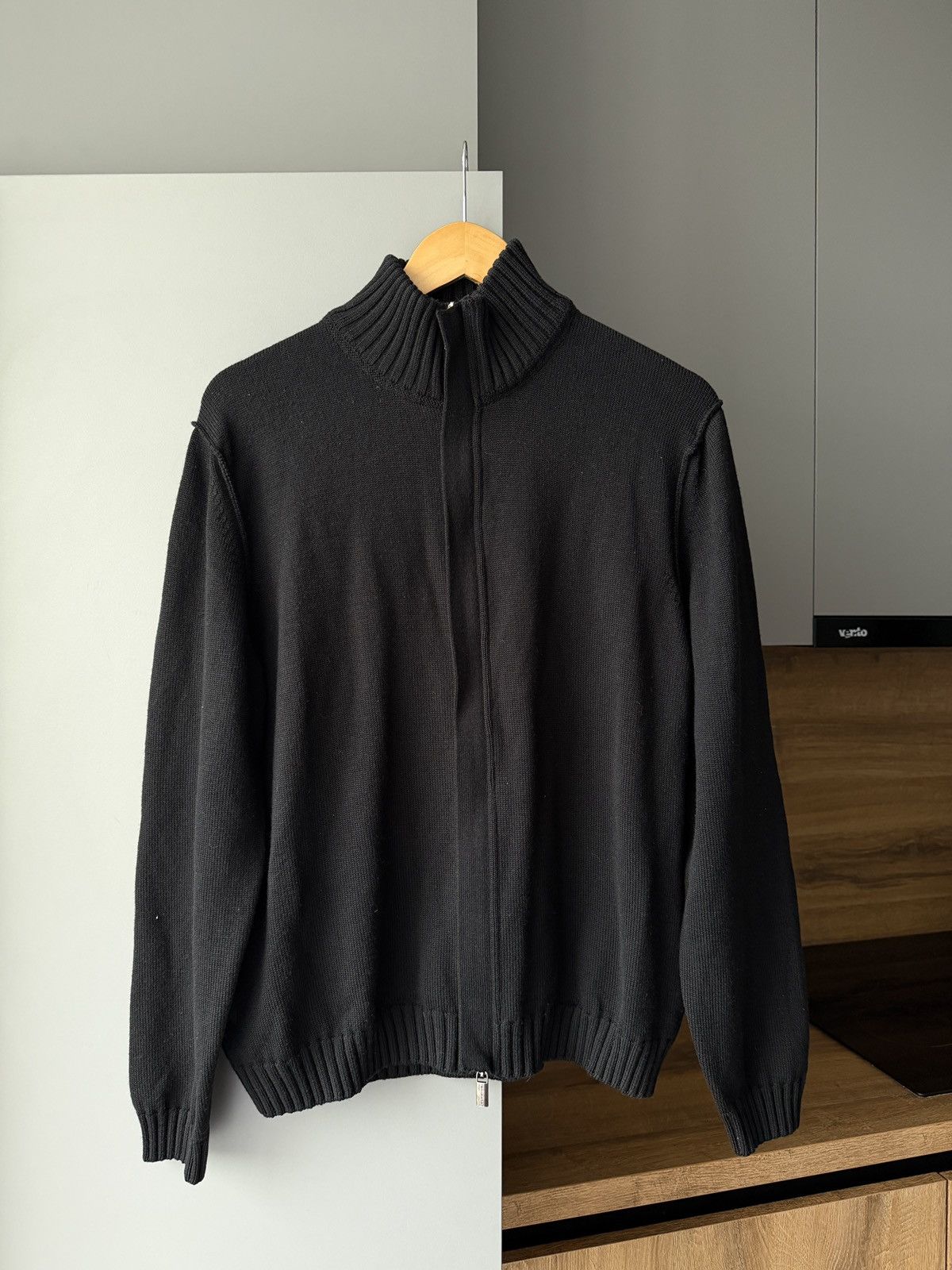Porsche Design Porsche Design Black Cotton Cashmere Full-Zip Sweater Size US L / EU 52-54 / 3 - 1 Thumbnail
