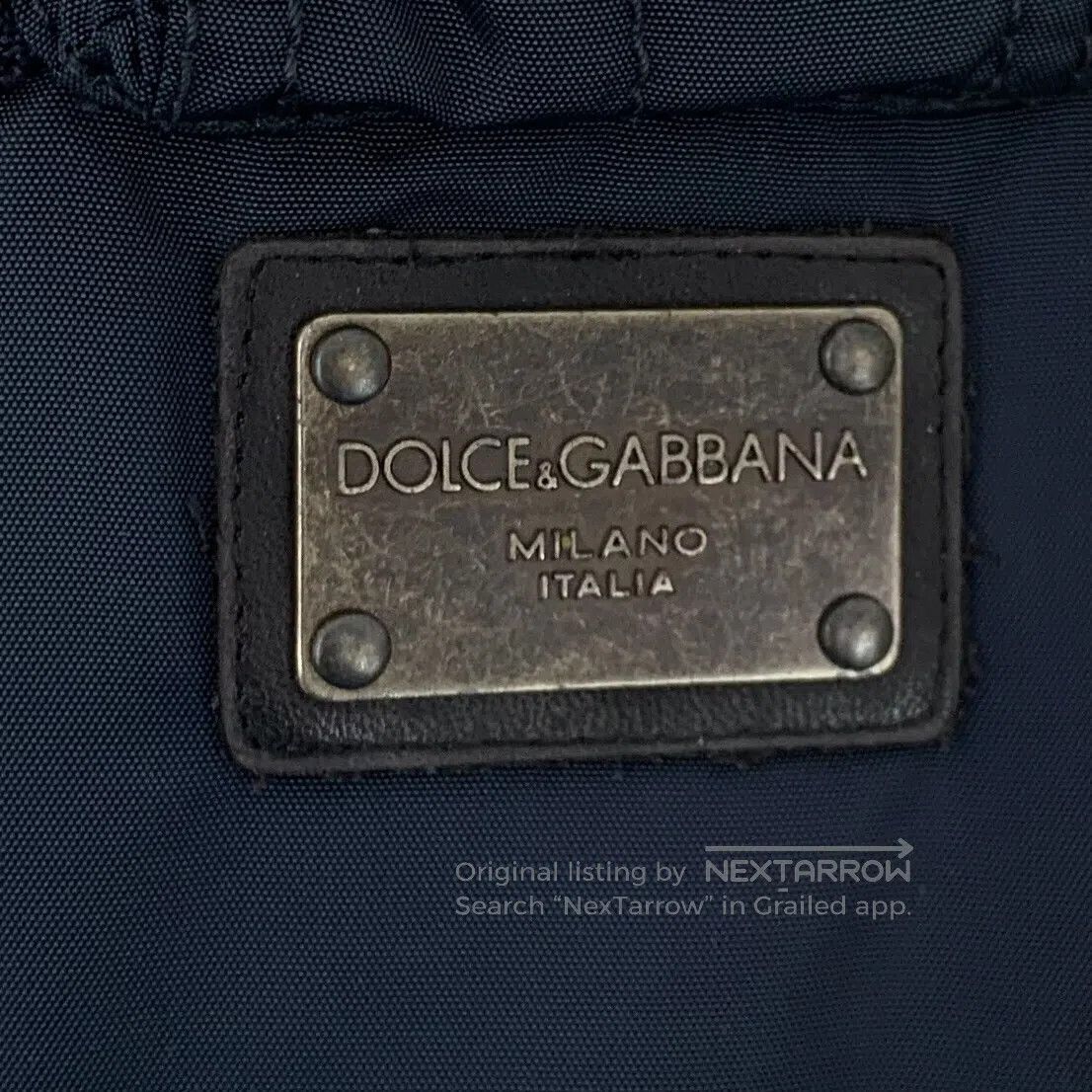 Dolce & Gabbana Dolce Gabbana Dark Blue Leather Zip Up Patch Round Neck Lo Size US M / EU 48-50 / 2 - 5 Thumbnail