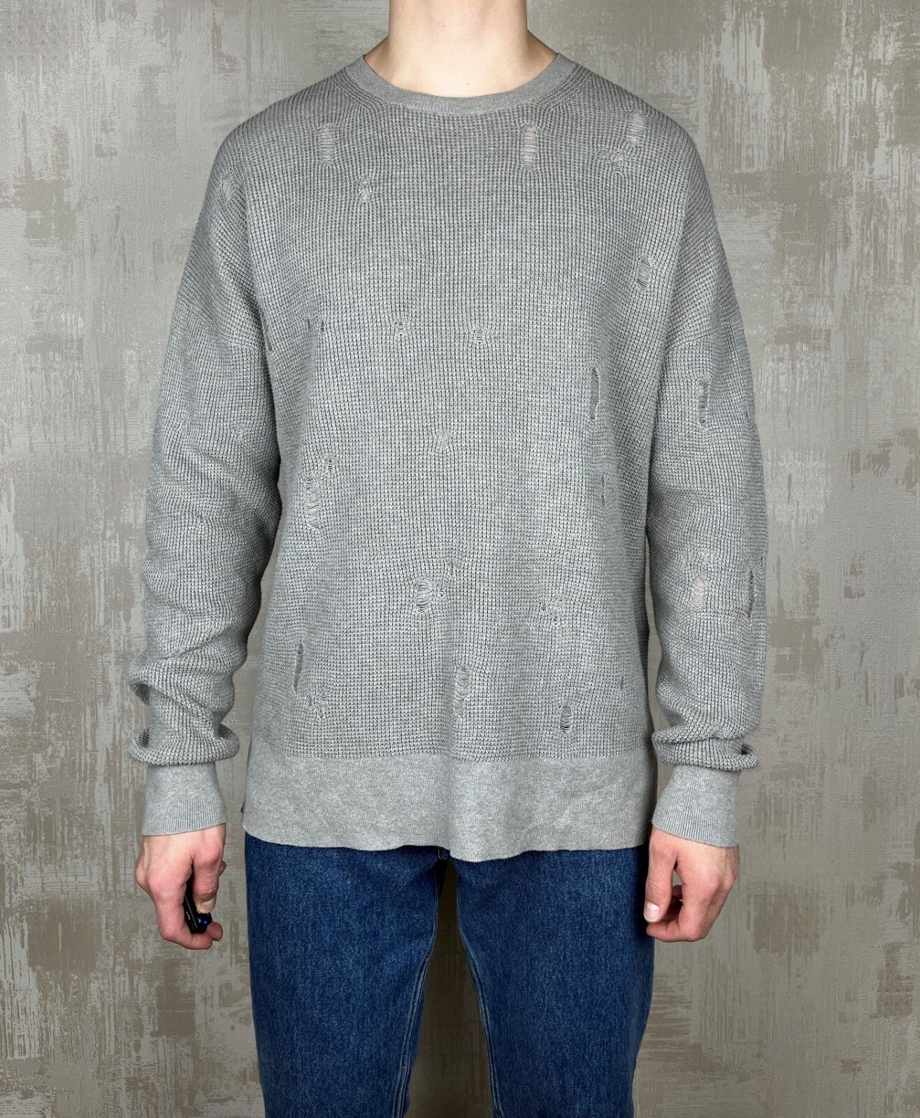 Allsaints AllSaints Forram Long Sleeve Distressed Sweater Oversized Size US L / EU 52-54 / 3 - 1 Thumbnail