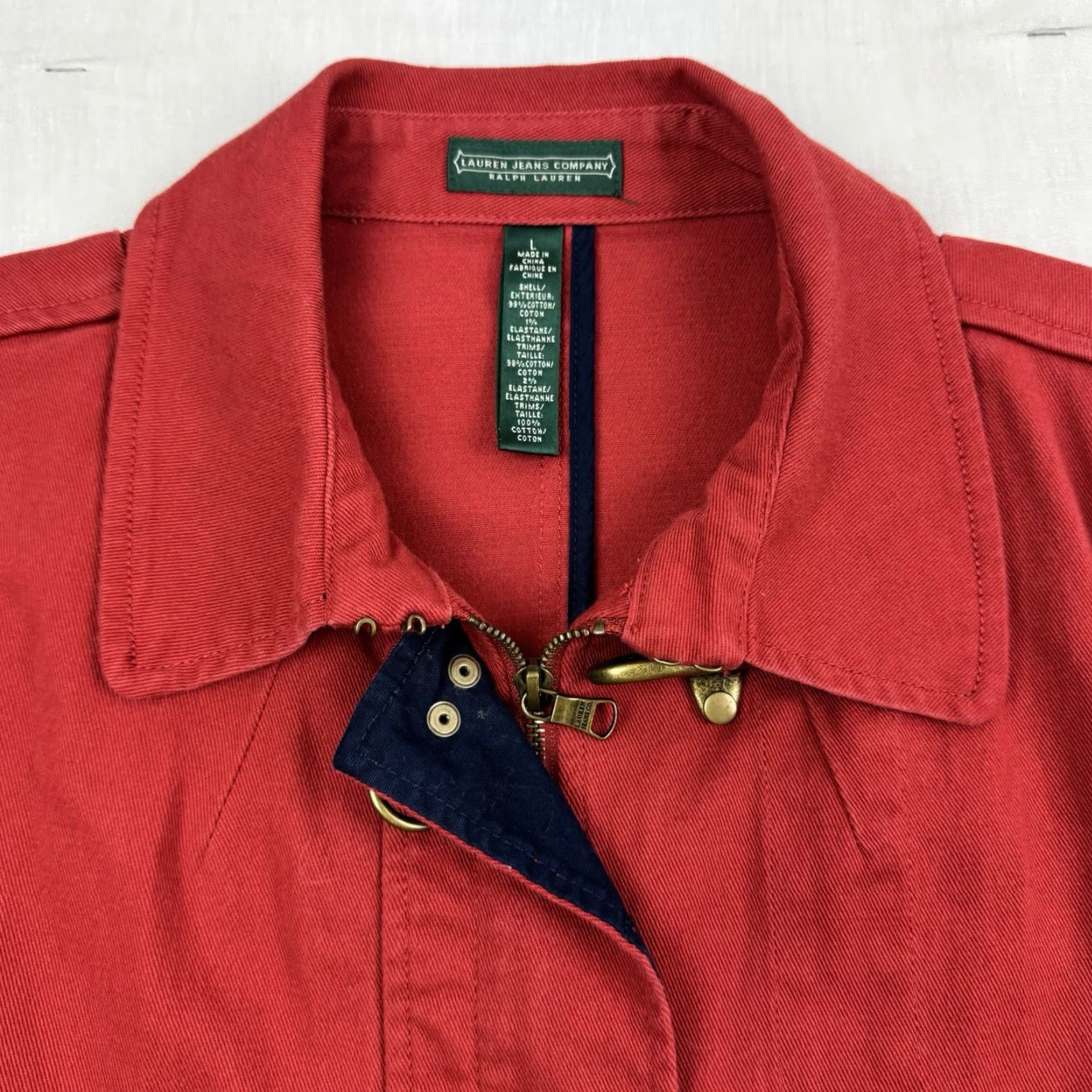 Vintage VINTAGE Lauren Jeans Co. Fireman Jacket Womens Large Red Zip 90s Classic Y2K Size 36" / US 14 / IT 50 - 2 Thumbnail