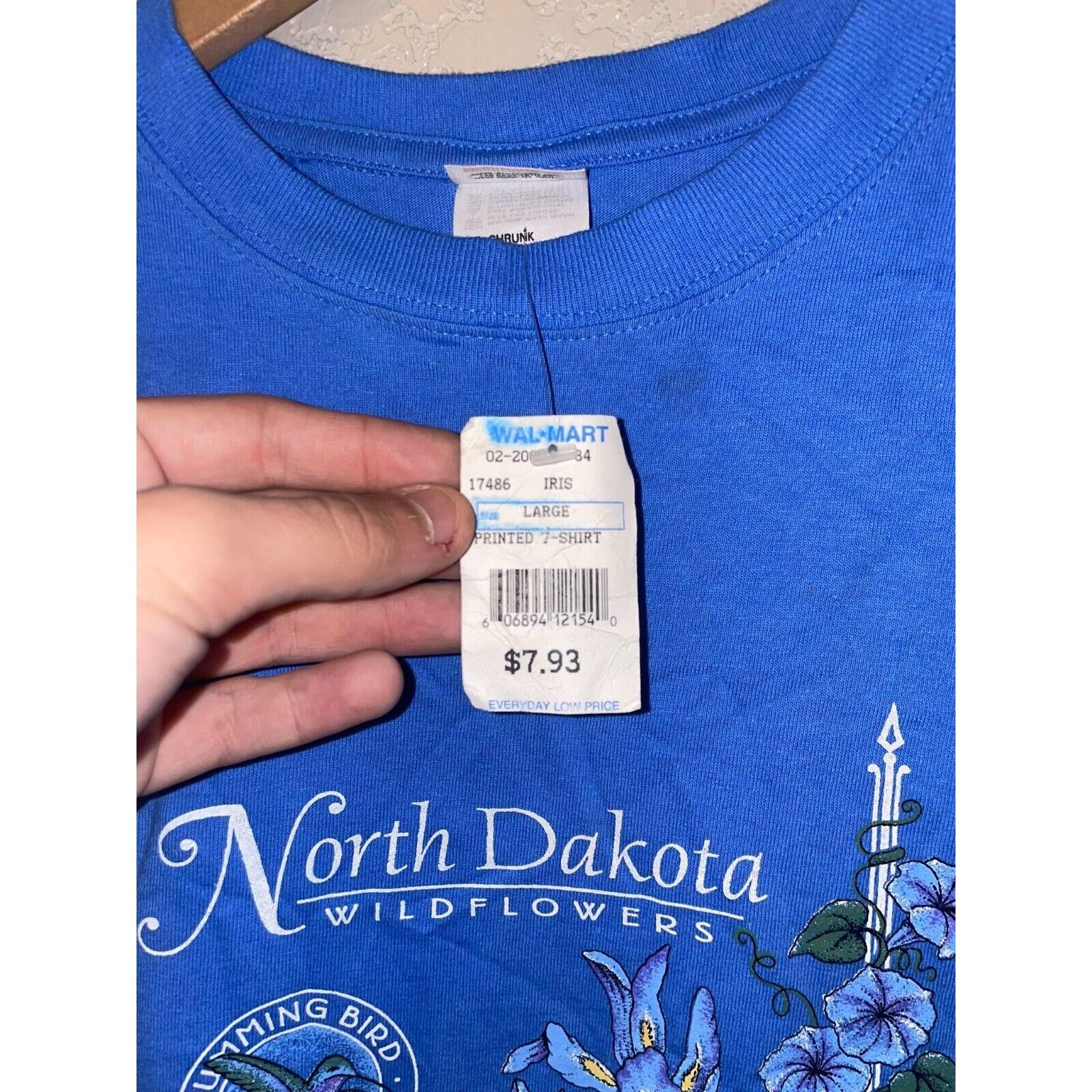 Anvil Vintage North Dakota Shirt Wildflower Flower Blue Tee 90s L Size US L / EU 52-54 / 3 - 6 Thumbnail