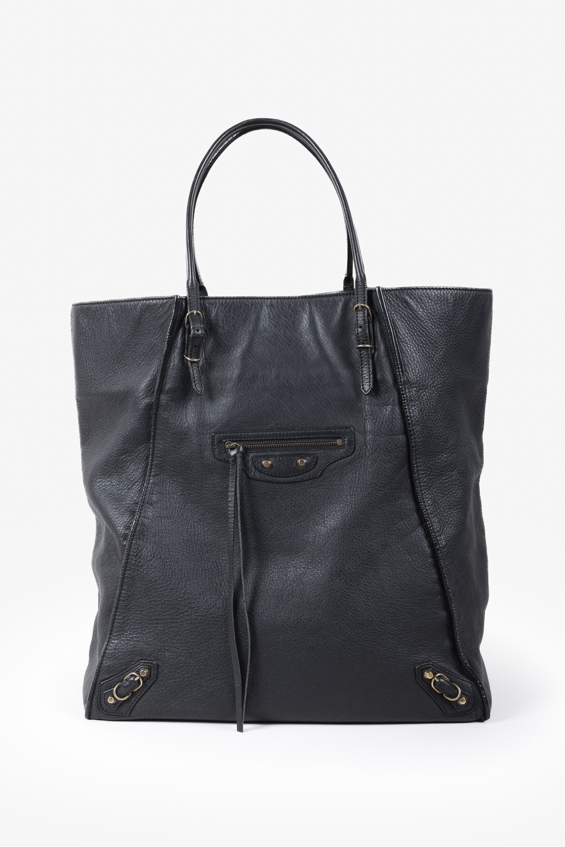 image of Balenciaga Black Papier Basket Tote, Women's