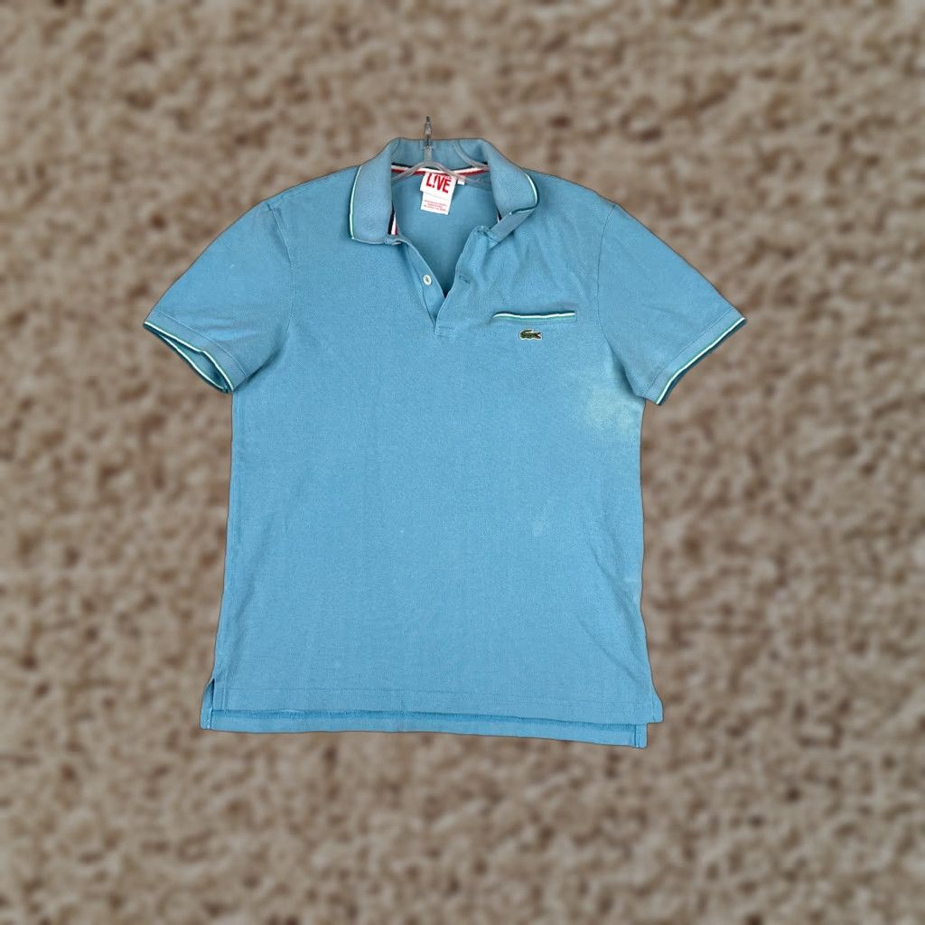 Lacoste Lacoste Polo Shirt Men 3 Blue Short Sleeve 100% Cotton Knit Activewear Sport Size US S / EU 44-46 / 1 - 1 Thumbnail
