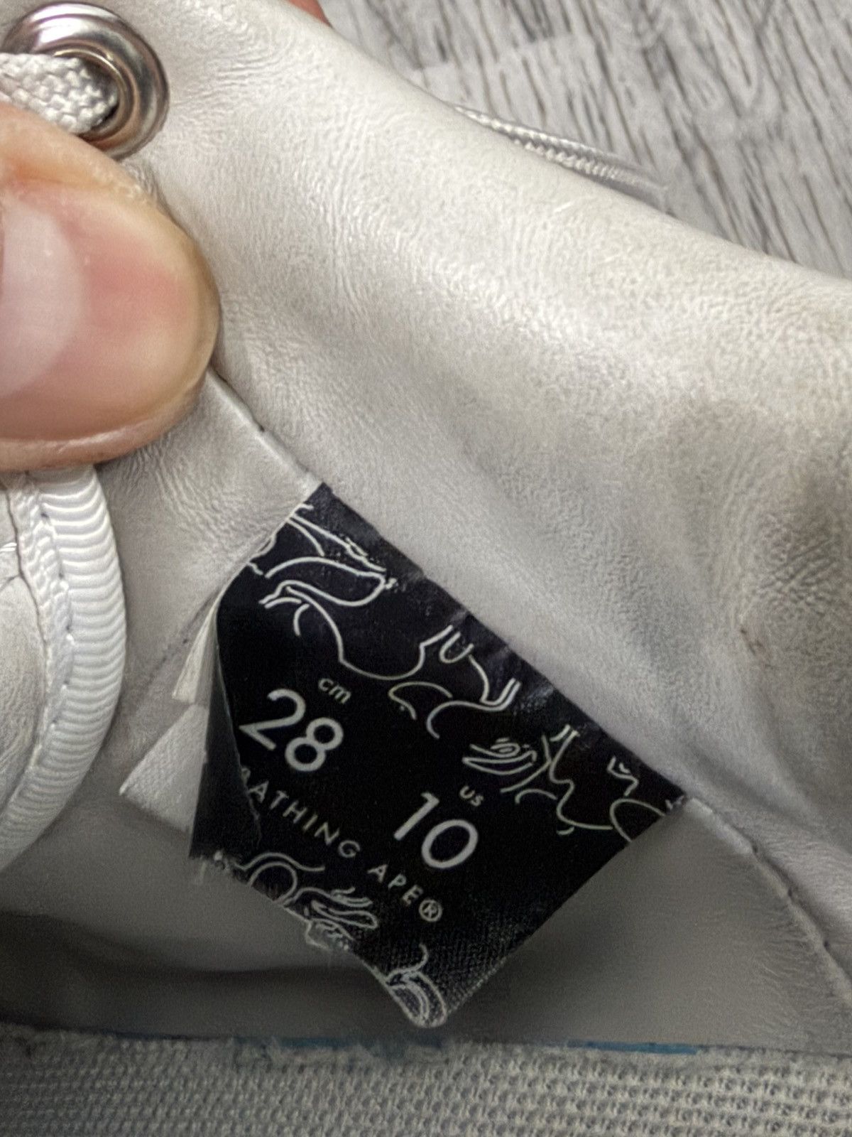 Bape BAPESTA #1 M2 Light Grey Leather Sneakers Size US 10 / EU 43 - 11 Thumbnail