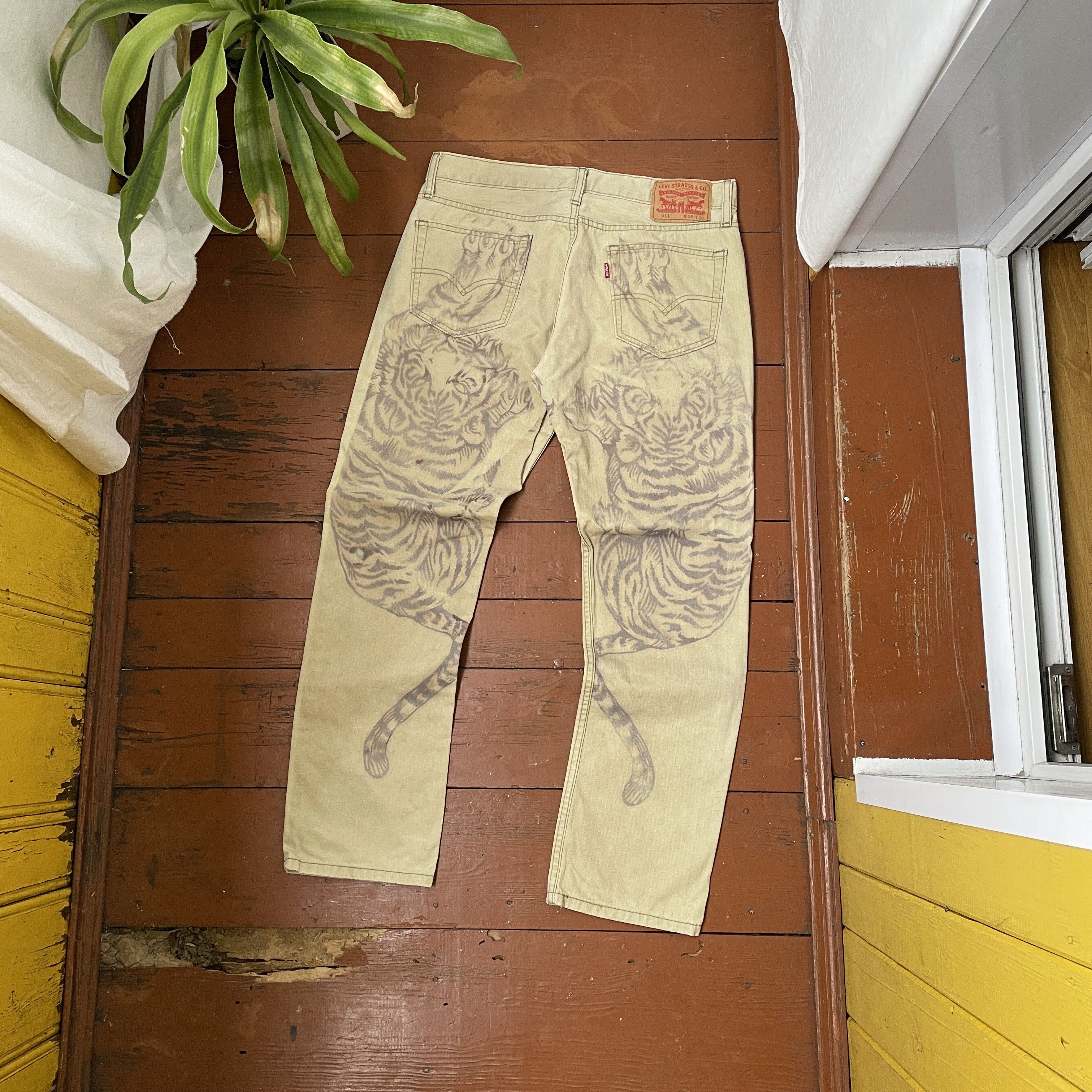 Levi's Levi's Custom Pants Tiger y2k opium animal Art 1of1 Rare Size US 34 / EU 50 - 2 Thumbnail
