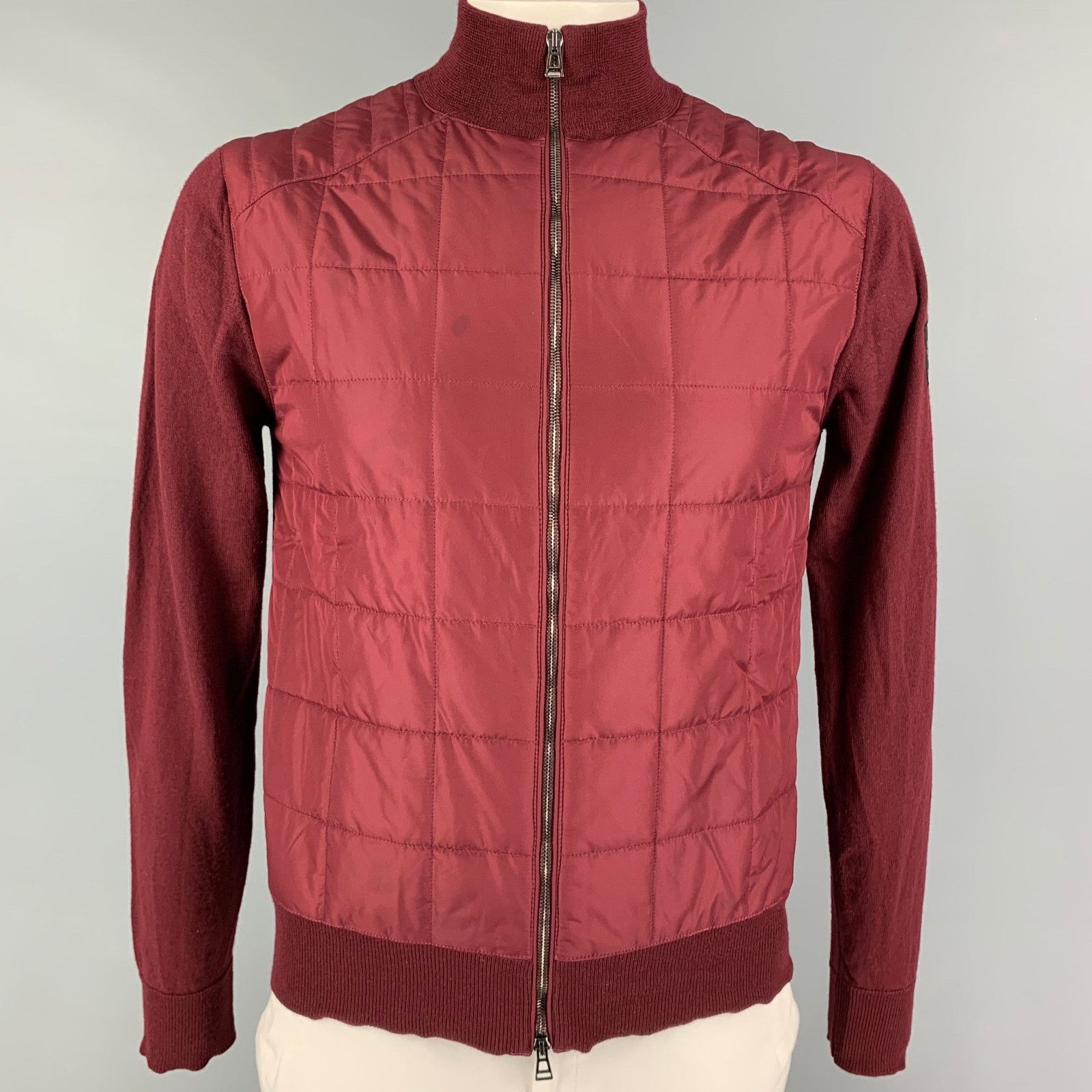 BELSTAFF L Burgundy Wool Polyester Zip Up Jacket