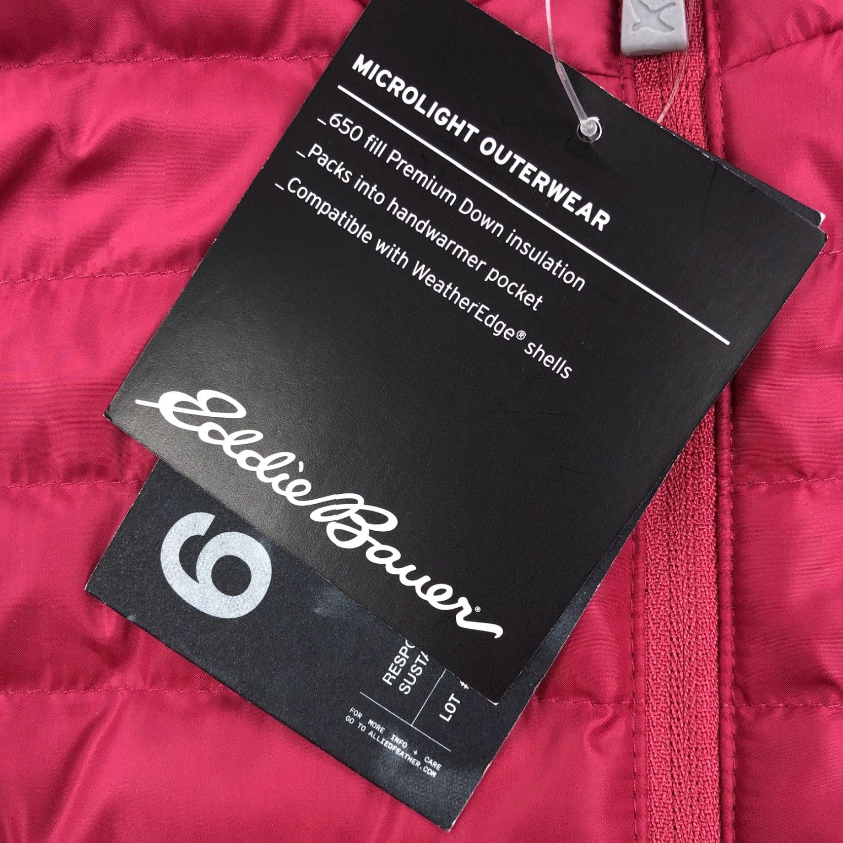 Eddie Bauer Eddie Bauer Women's XS Microlight Down Vest Puffer Quilted Zip Full Zip Magenta 650 Fill Indoor Outdoor Casual Travel Everyday Size XS / US 0-2 / IT 36-38 - 5 Thumbnail