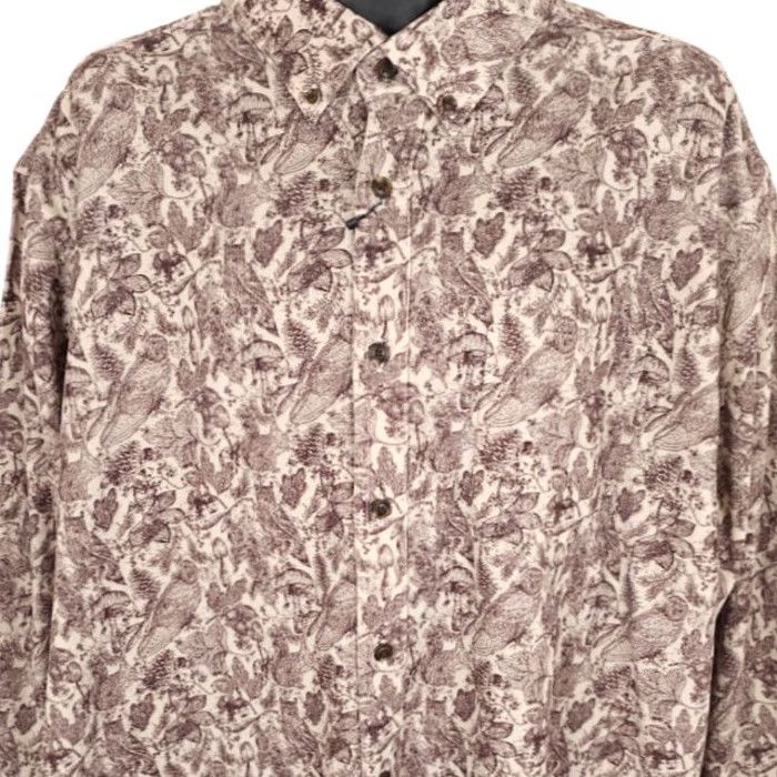 Roundtree & Yorke VINTAGE Roundtree & York Forest Shirt Mens 2XL Beige All Over Print Owl Mushrooms Shirt Size US XXL / EU 58 / 5 - 2 Thumbnail