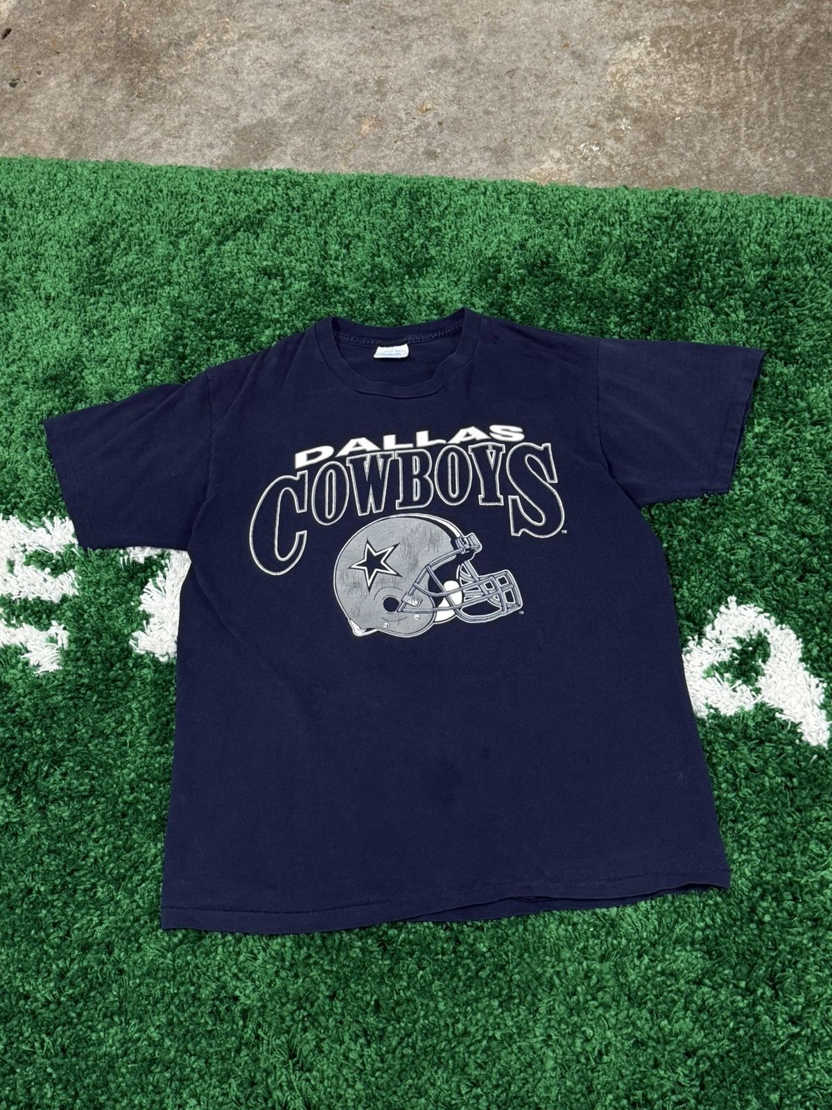 Vintage Vintage Dallas Cowboys Helmet Tee Navy XL Tulex 90s Size US XL / EU 56 / 4 - 1 Thumbnail
