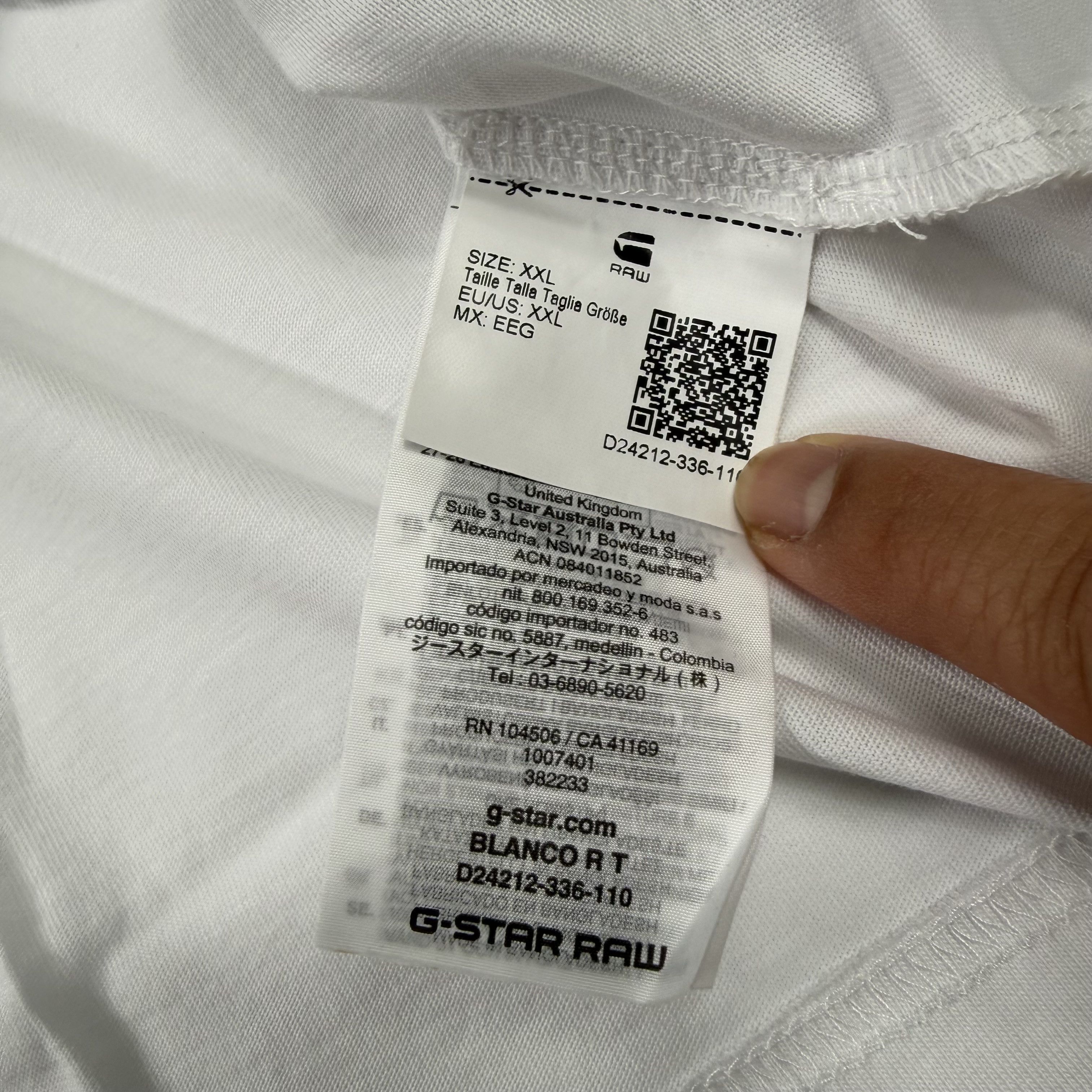 G-Star G-Star Raw Blanco RT White Organic Cotton T-Shirt XXL NEW Size US XXL / EU 58 / 5 - 11 Thumbnail