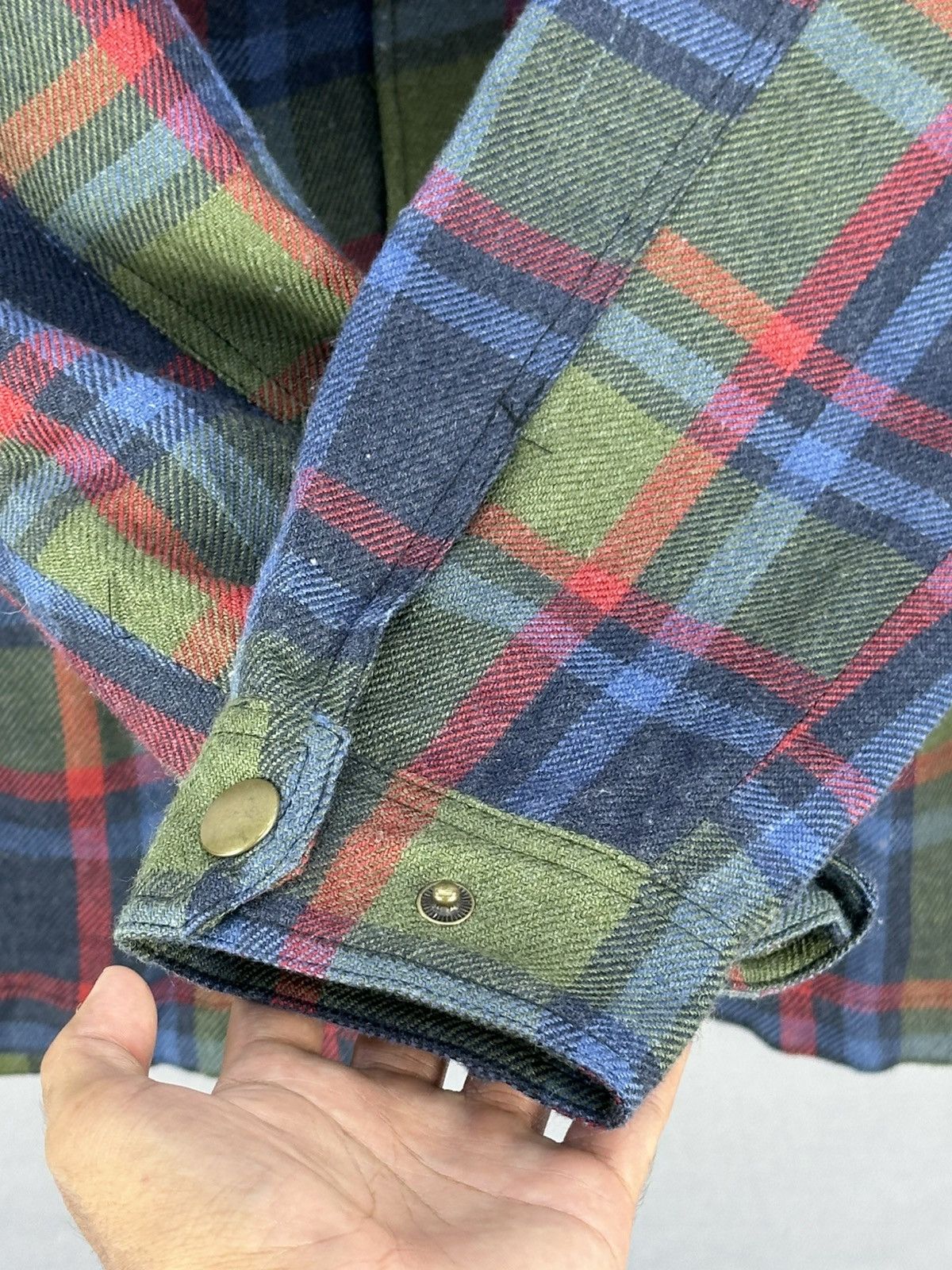 Japanese Brand K3 Plaid Check Snap Button Flannel Shirt Button Up Size US L / EU 52-54 / 3 - 9 Thumbnail