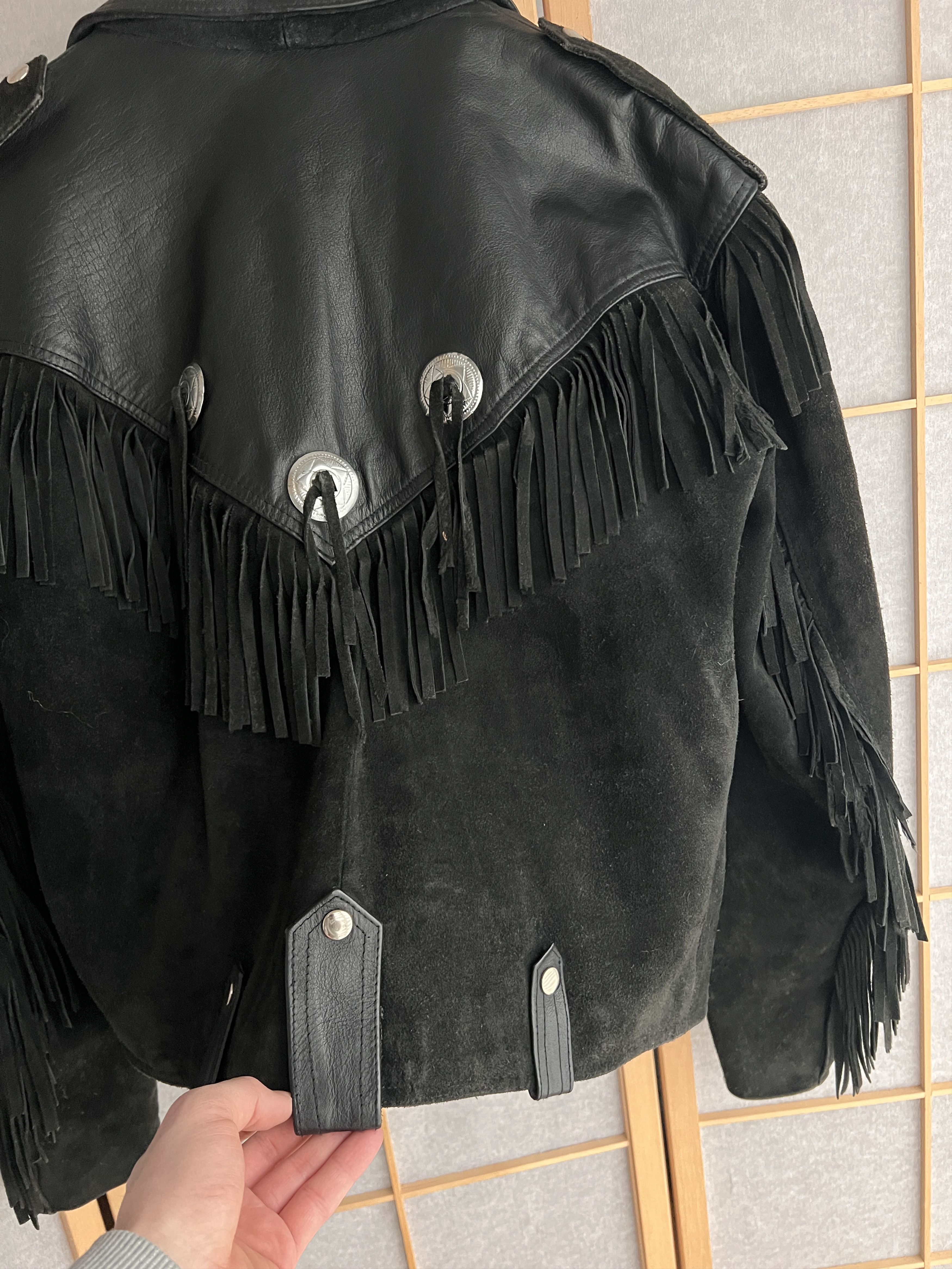 Other CRAZY Cowboy core vintage 90s cropped leather jacket bomber Size US L / EU 52-54 / 3 - 23 Thumbnail