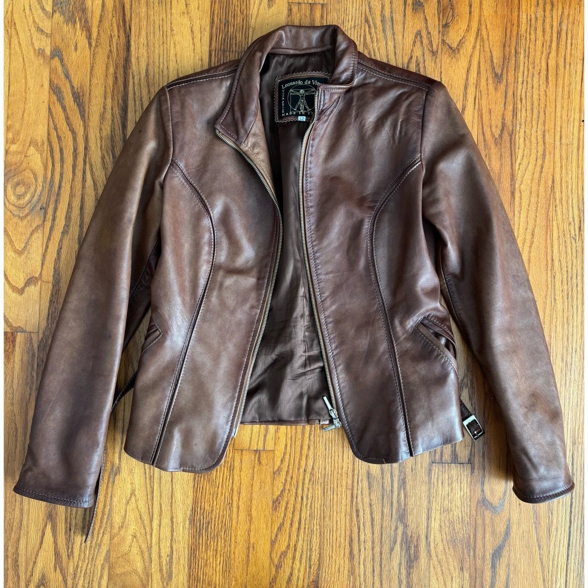 Other Leonardo Da Vinci Brown Leather Jacket Size M / US 6-8 / IT 42-44 - 5 Thumbnail