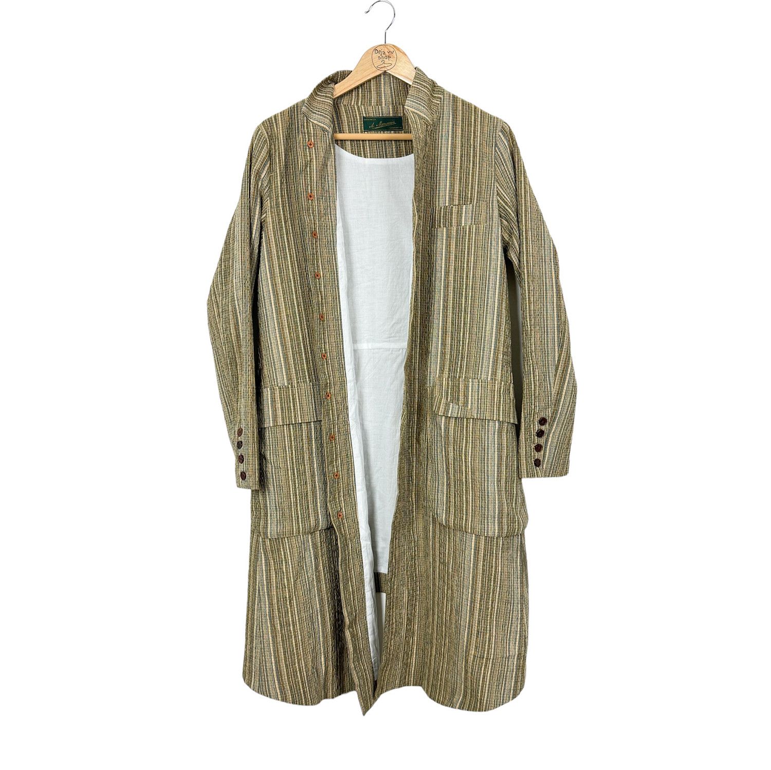 Aleksandr Manamis Long Coat striped coat size 1 Size M / US 6-8 / IT 42-44 - 3 Thumbnail
