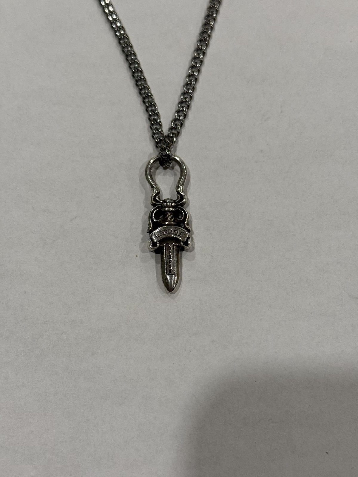 Chrome Hearts Chrome Hearts Dagger Pendant Silver Cuban Chain Necklace 925 Size ONE SIZE - 9 Thumbnail