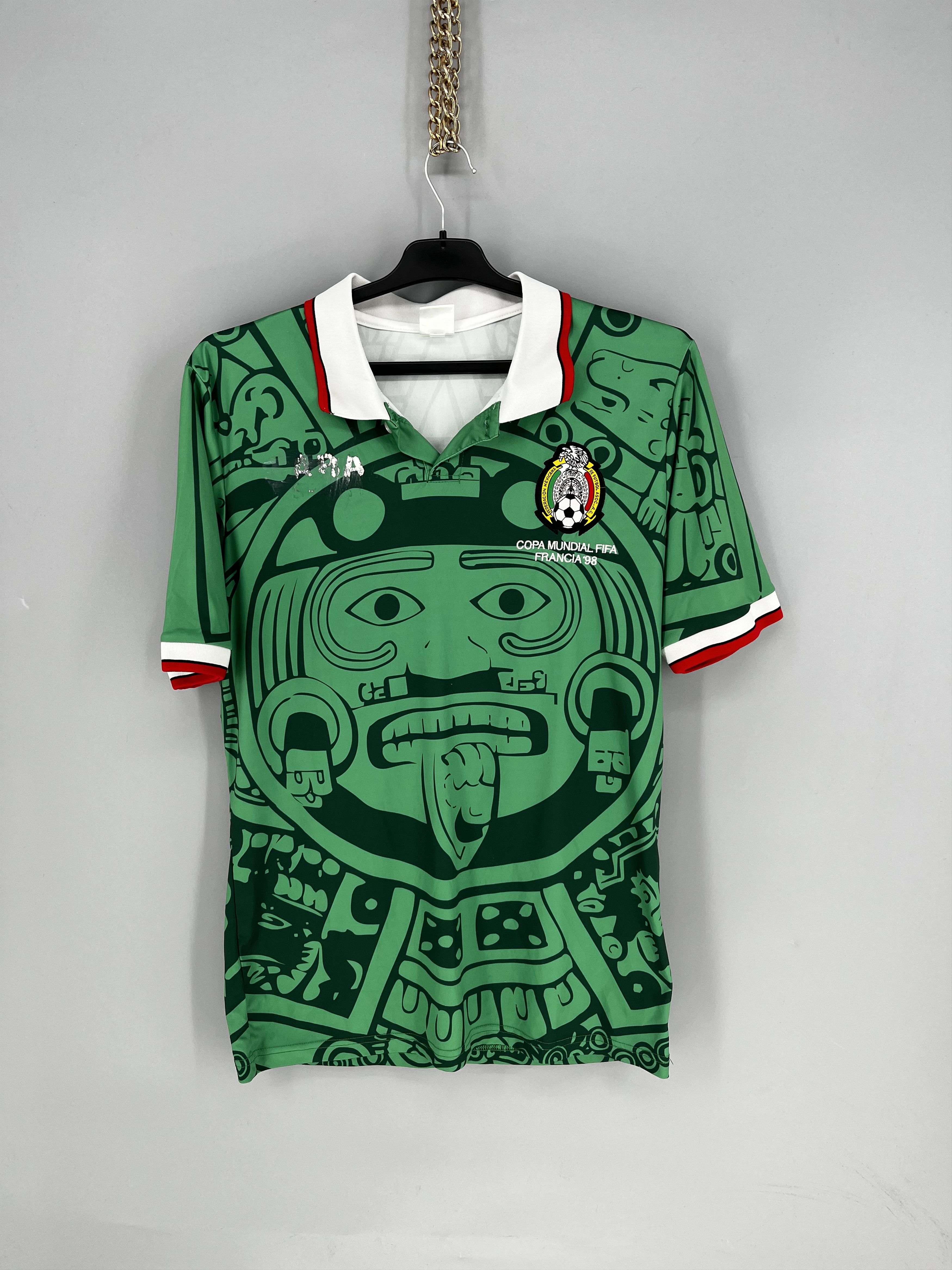 Vintage Aba Sports Green Retro Jersey Copa Munidal Fifa Francia 1998 Size US L / EU 52-54 / 3 - 1 Thumbnail