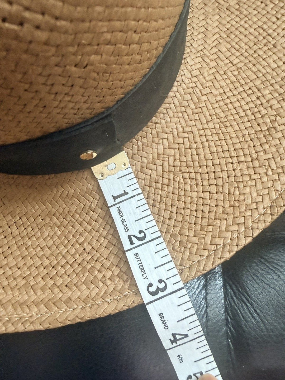 Janessa Leone Corbin Brown Straw Fedora Hat M 57cm USA