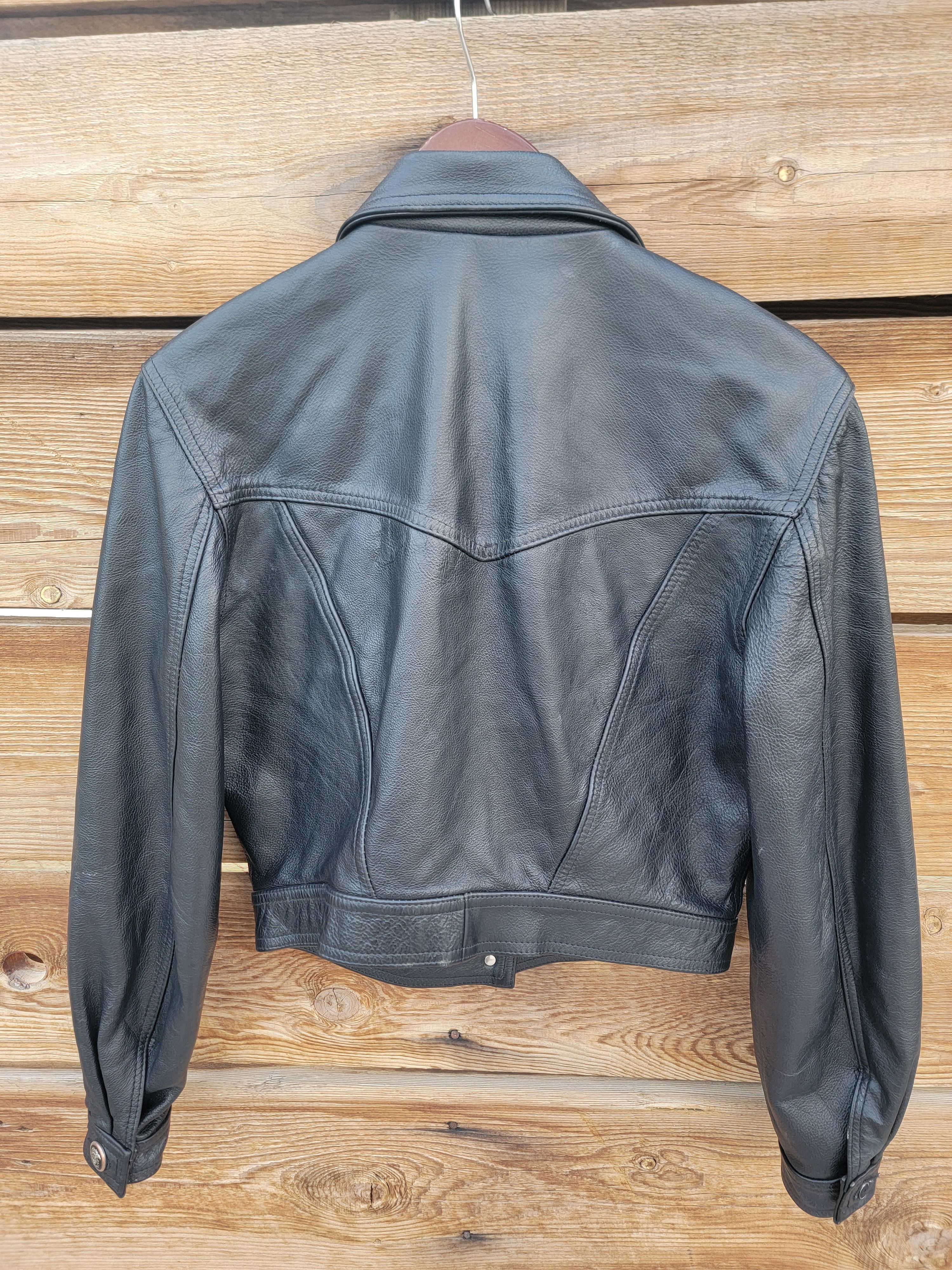 Versace Versace Jeans Couture 90s Leather Trucker Jacket Sz Sm Size S / US 4 / IT 40 - 2 Thumbnail