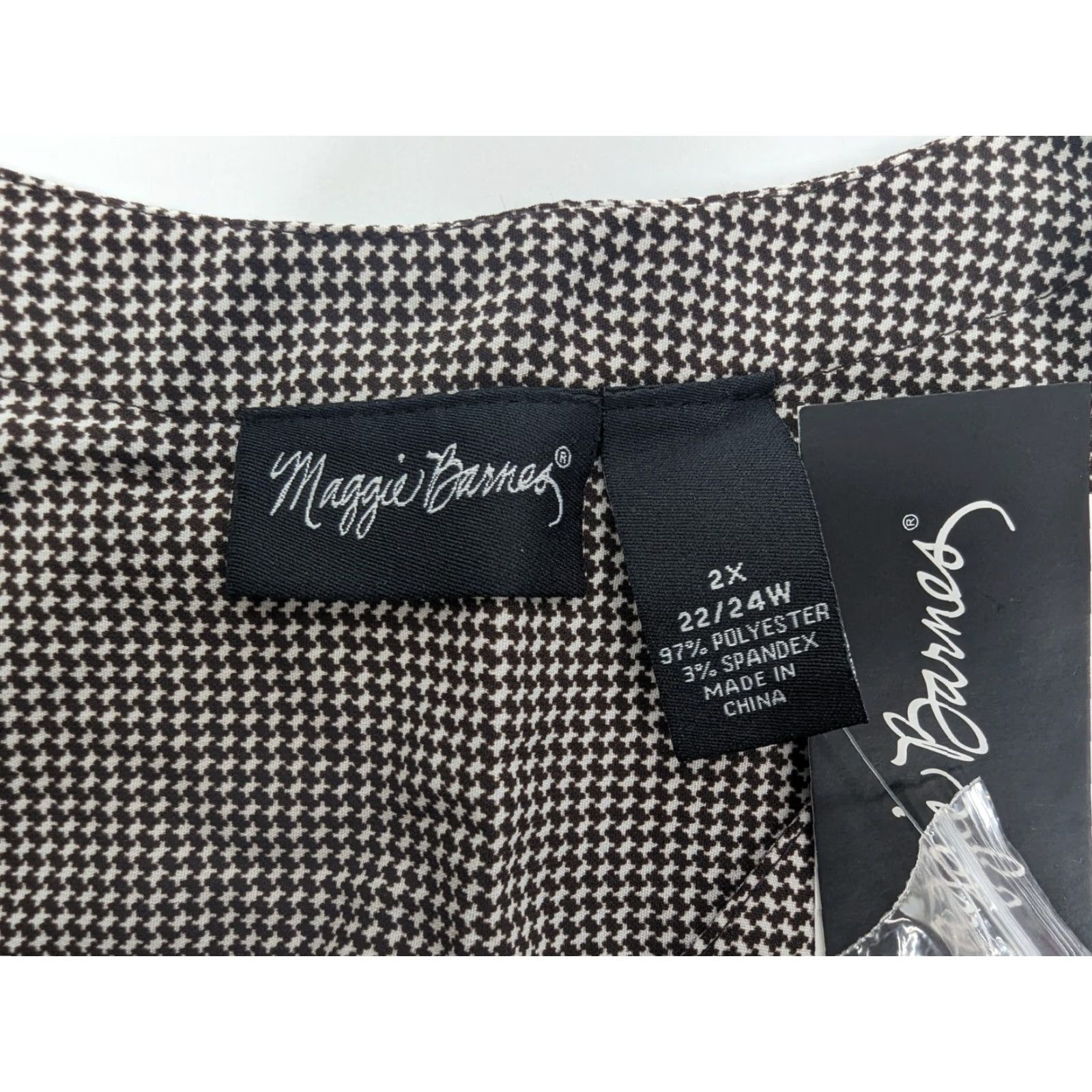 Vintage NWT Maggie Barnes Shirt Womens 2X 22/24 Black Houndstooth Pockets Short Sleeve Size XXL / US 16-18 / IT 52-54 - 6 Thumbnail