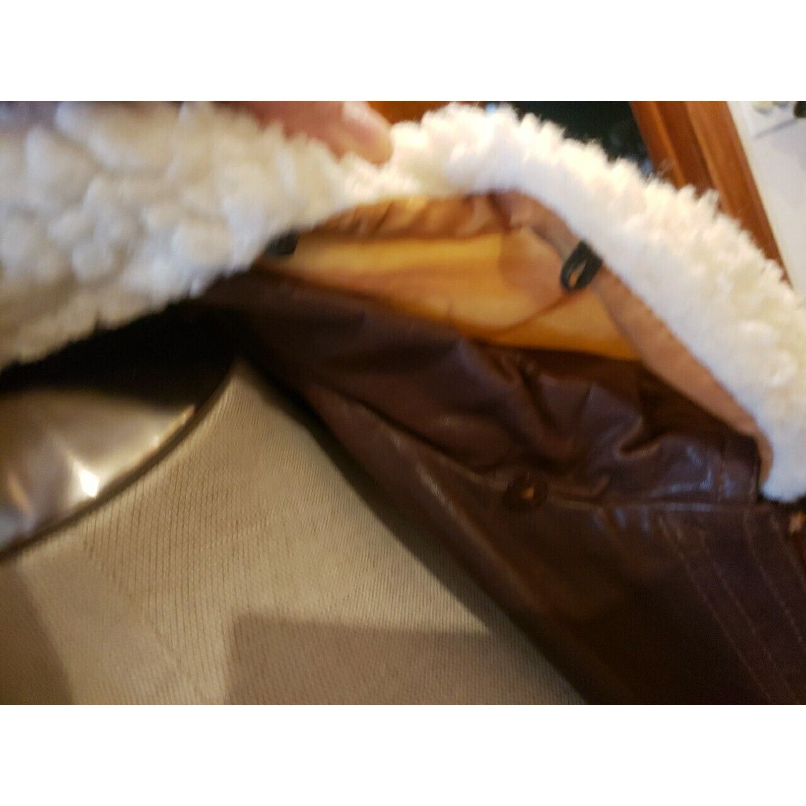 Other Furry Men Leather Removable Sheepskin Collar Jacket Brown Size US S / EU 44-46 / 1 - 7 Thumbnail
