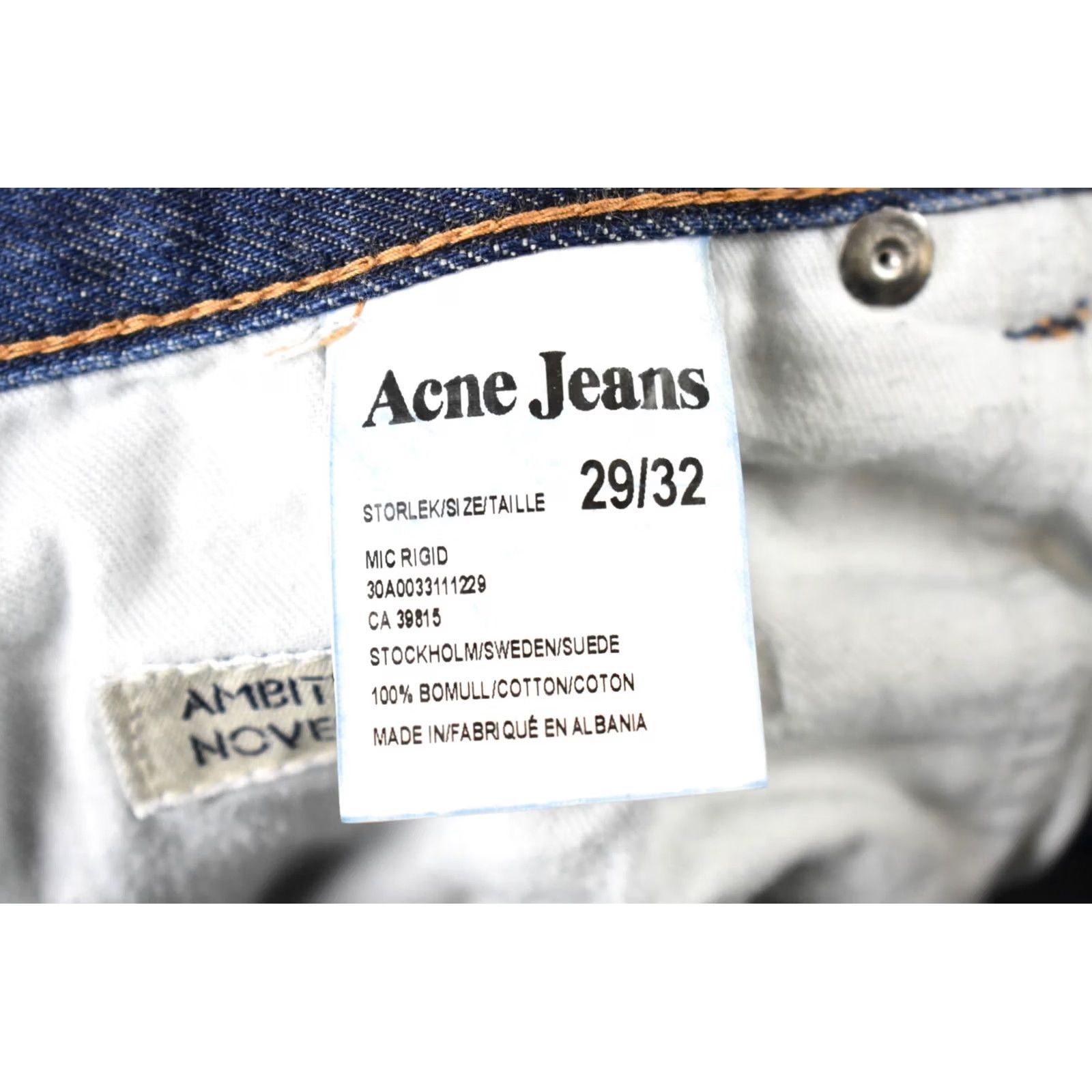 Denime ACNE JEANS Mic Rigid Jeans Men Slim Blue W29 L28 Faded Whisker Denim Casual Size US 29 - 6 Thumbnail