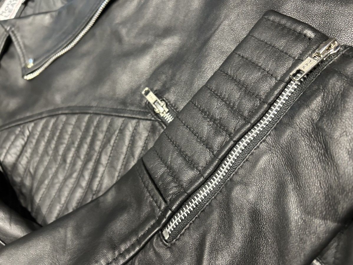 Vintage Real Leather Biker Jacket Size L / US 10 / IT 46 - 2 Thumbnail