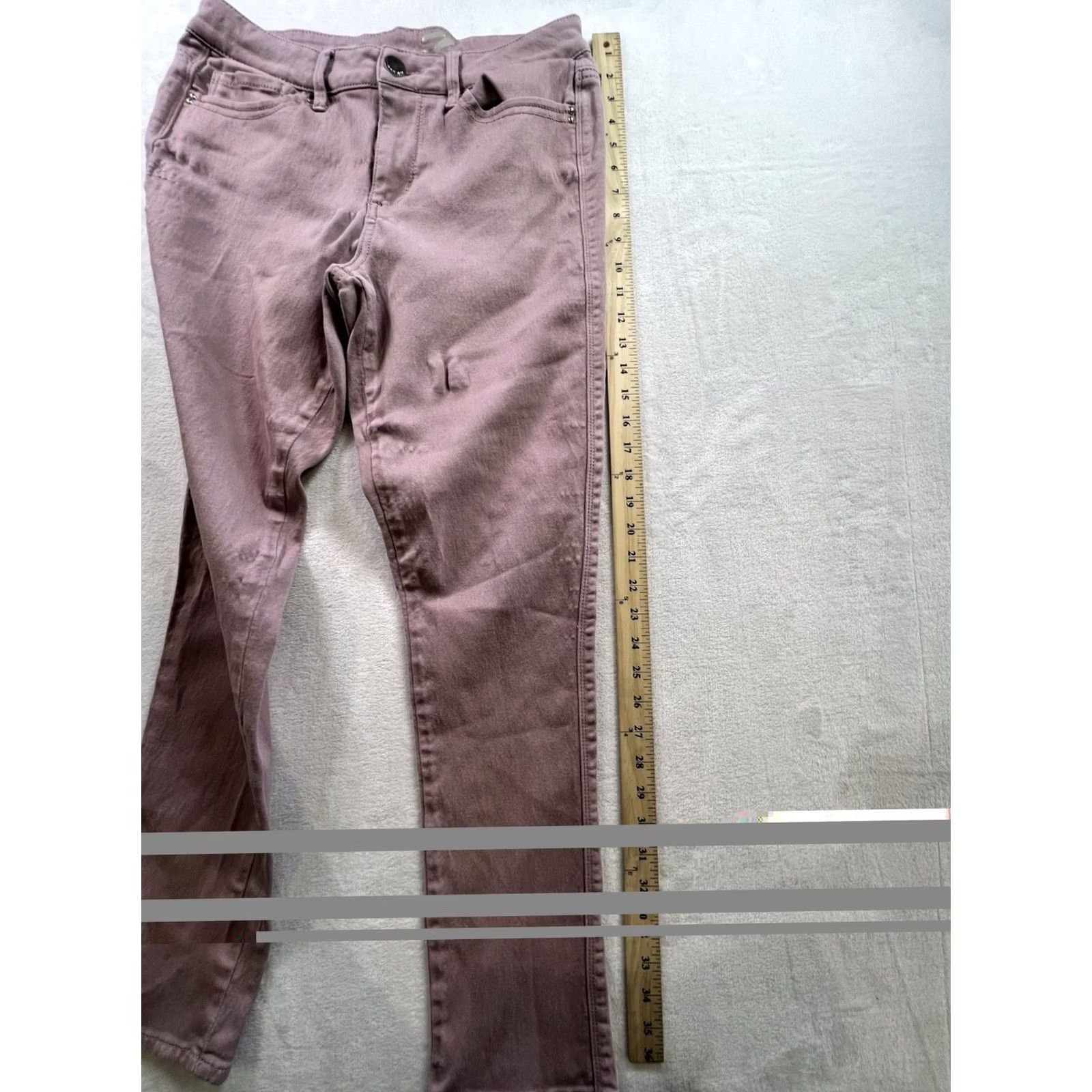 Vintage Seven7 Women's High Rise Skinny Jeans Mauve Size 8 Denim Pink Stretch Bohemian City 5-Pocket Womens Jeans Size 30" / US 8 / IT 44 - 3 Thumbnail