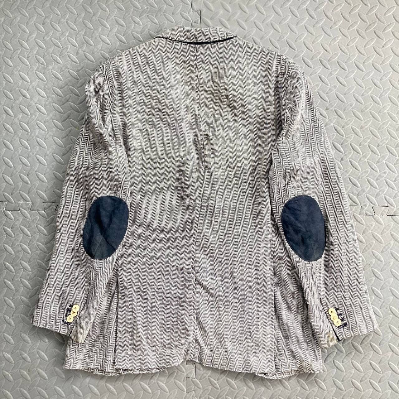 Massimo Dutti Linen Elbow Pad Herringbone Blazer Size 42S - 2 Thumbnail